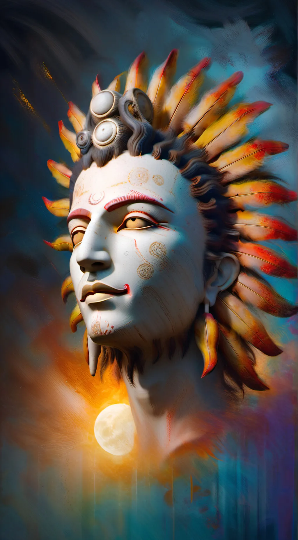 ai character: Sun and moon fight background