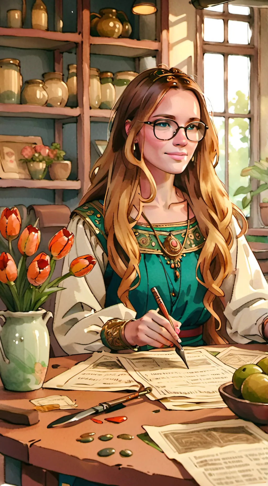 ai character: frau schnabelstedt background