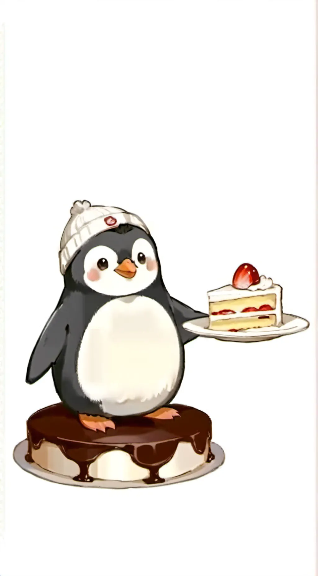 ai character: BIRTHDAY PENGUIN  background