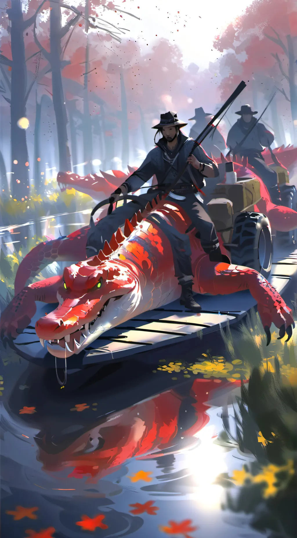 ai character: Red Alligator  background