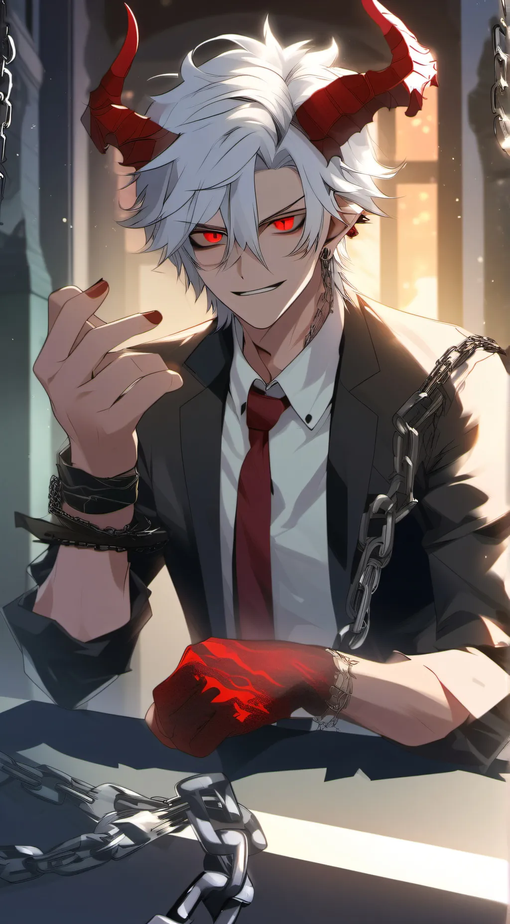 ai character: Silver background