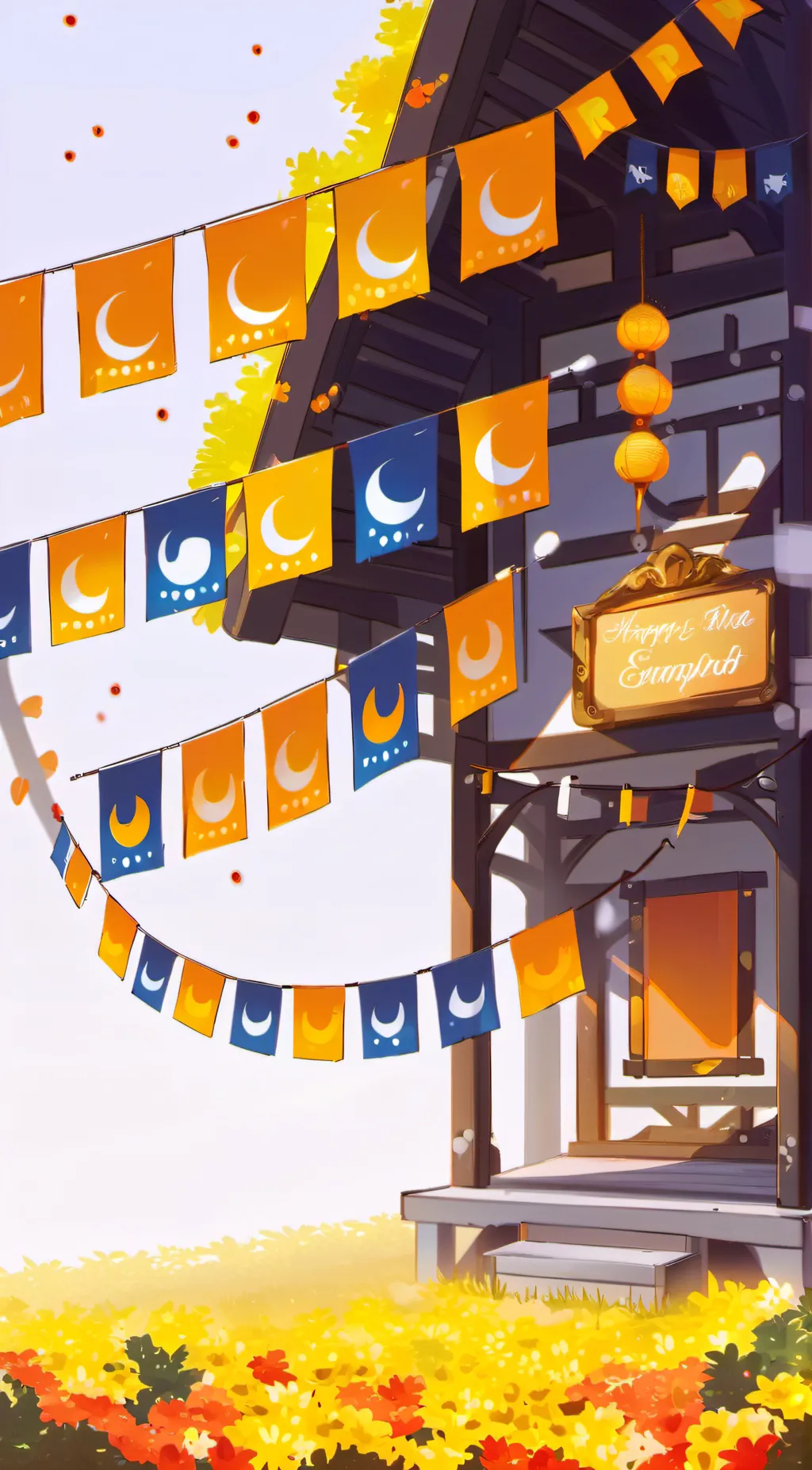 ai character: Sun and moon background