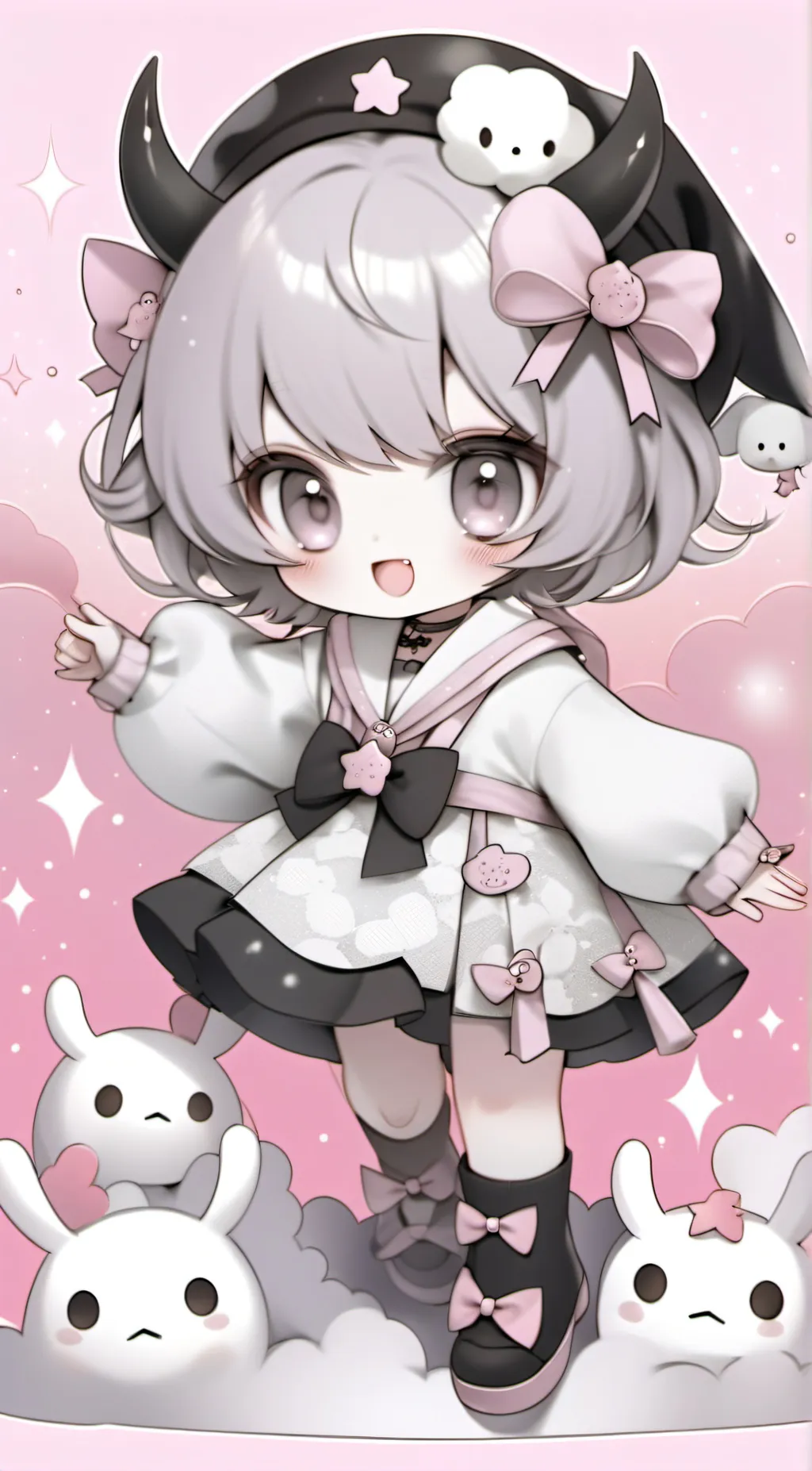 ai character: 🖤💜💀Kuromi💀🖤💜 background