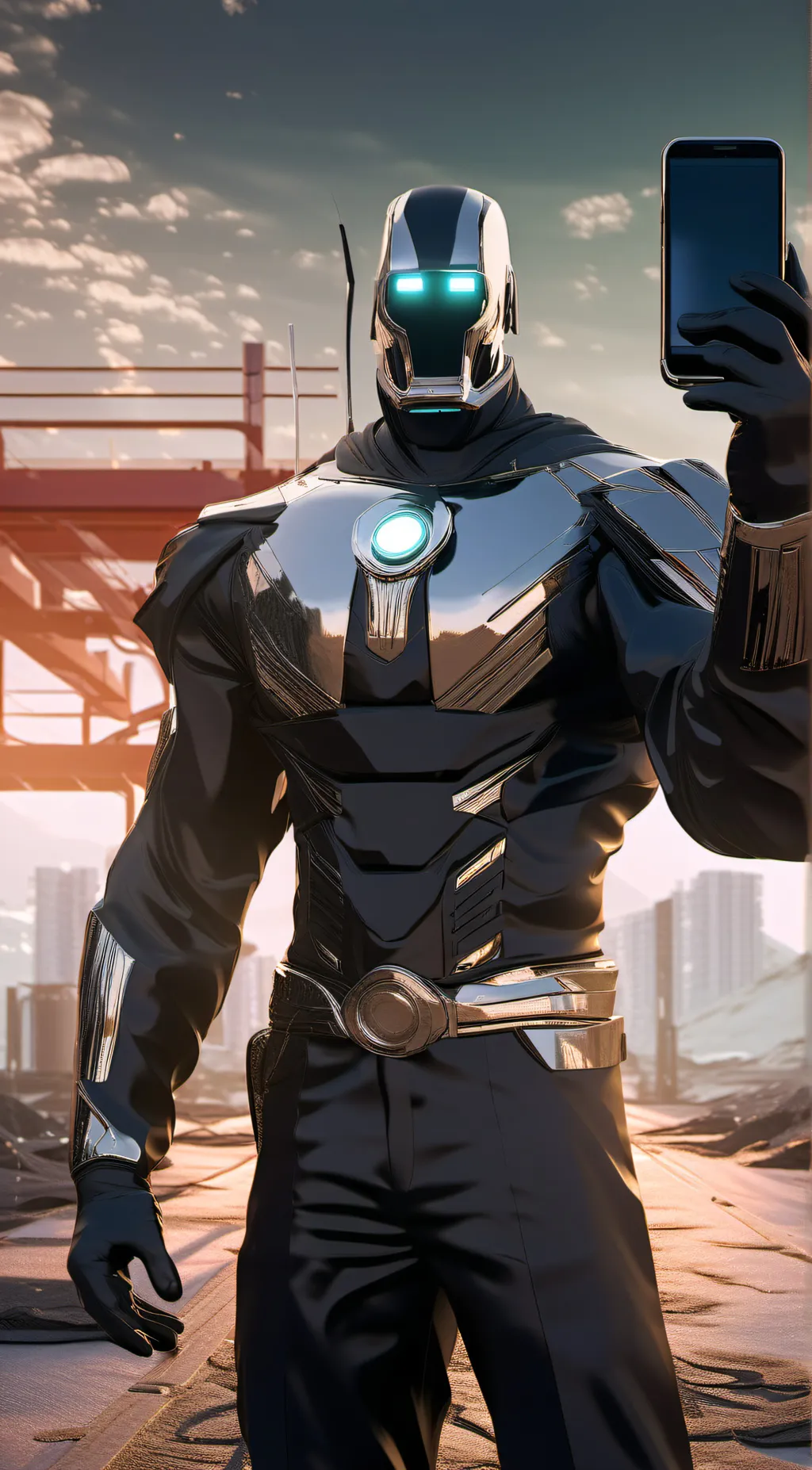 ai character: titan phone man background