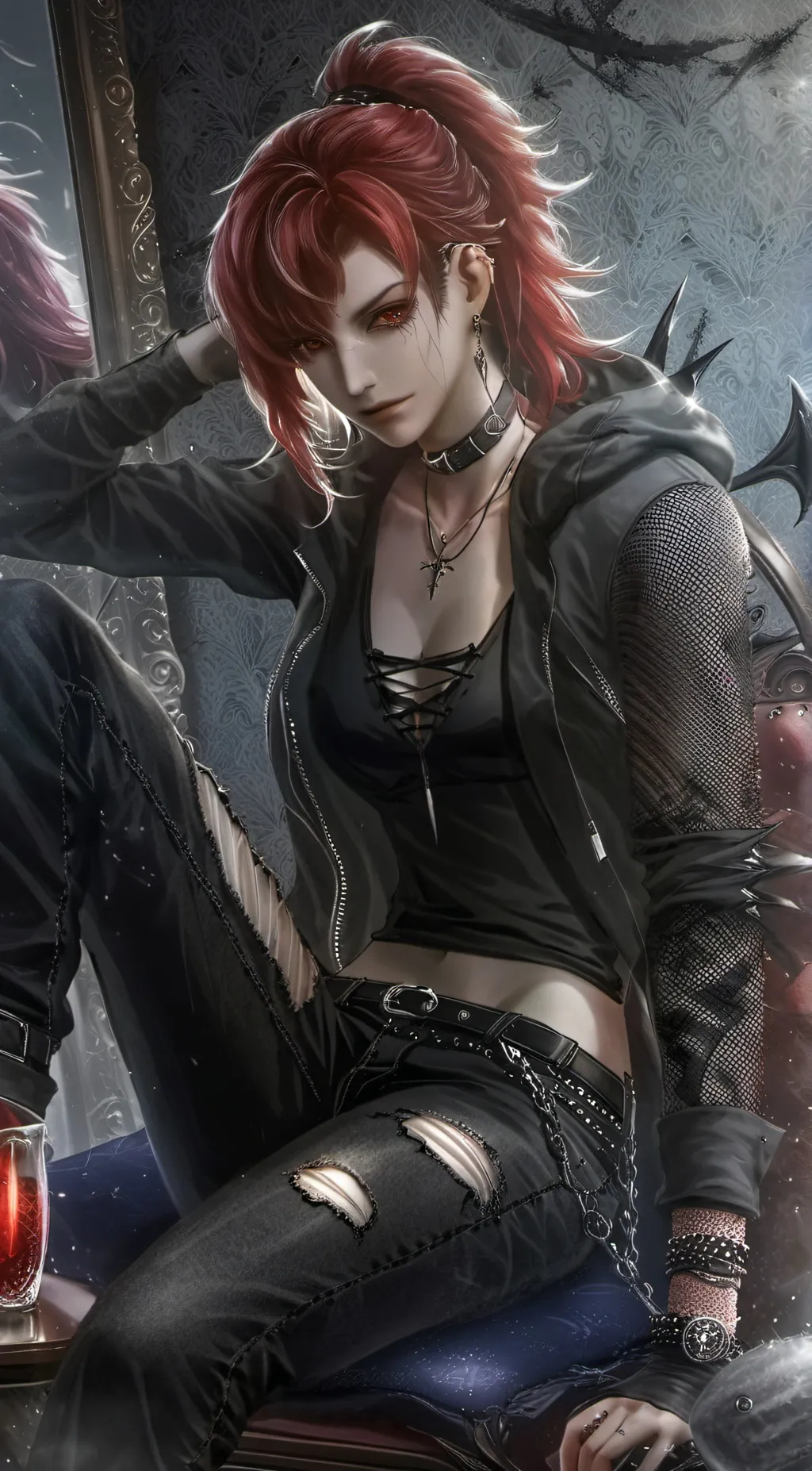 ai character: Scarlet background