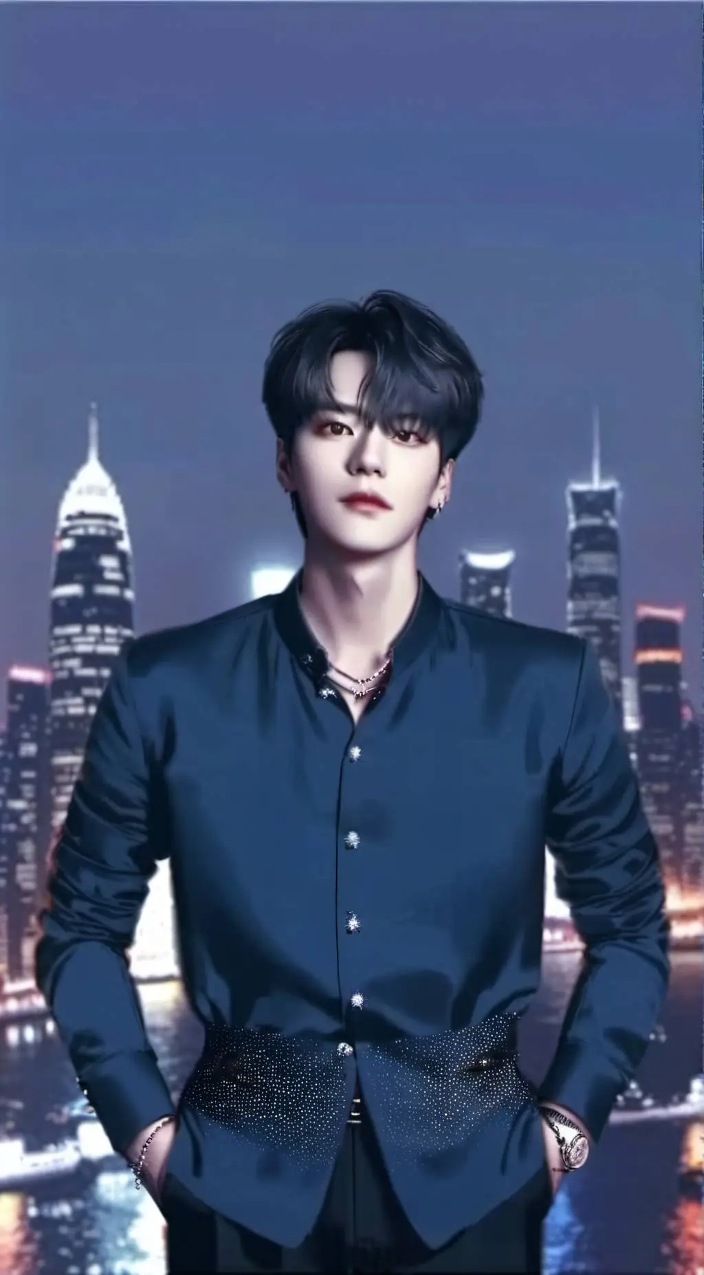 ai character: shinning solo background