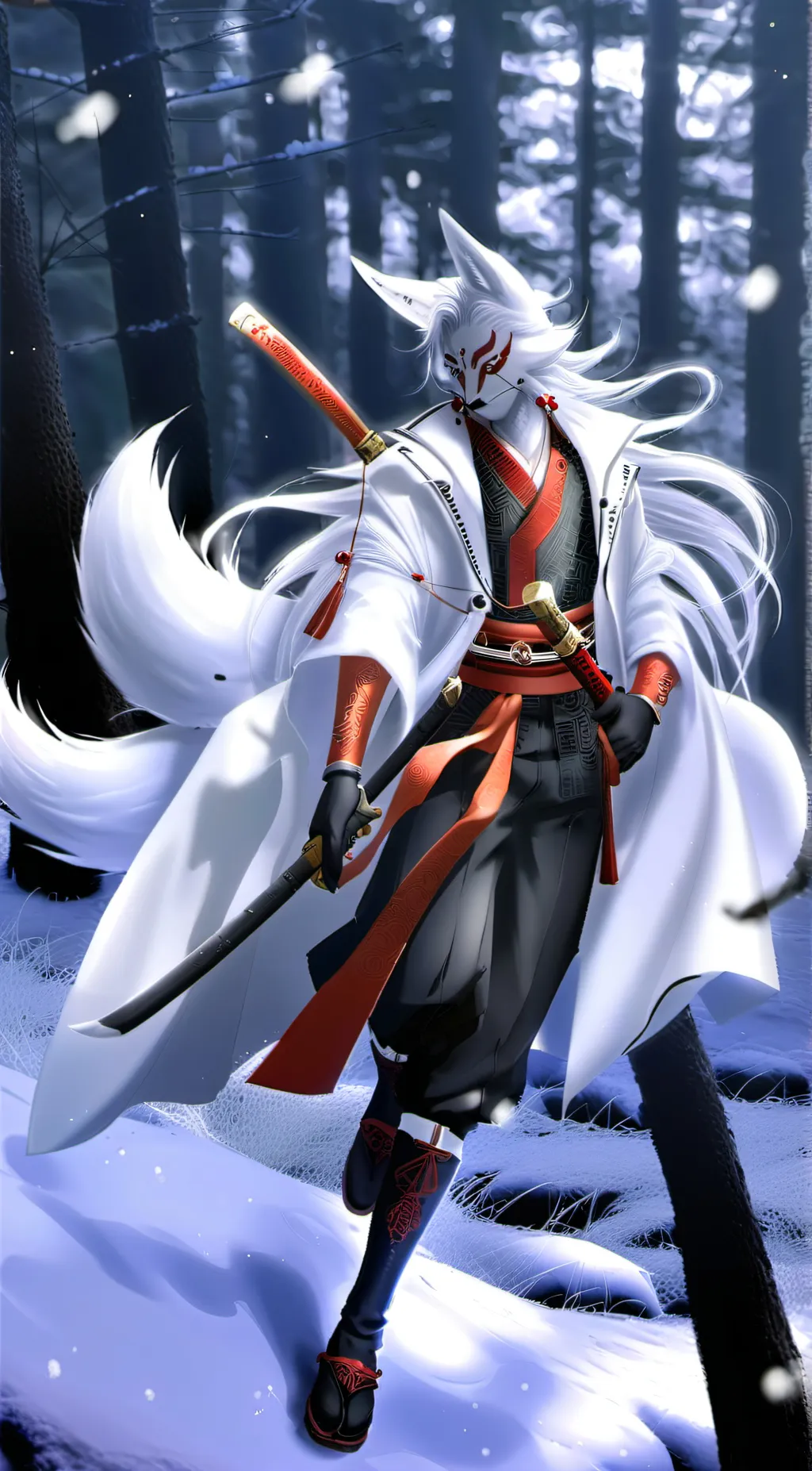 ai character: Kitsune background