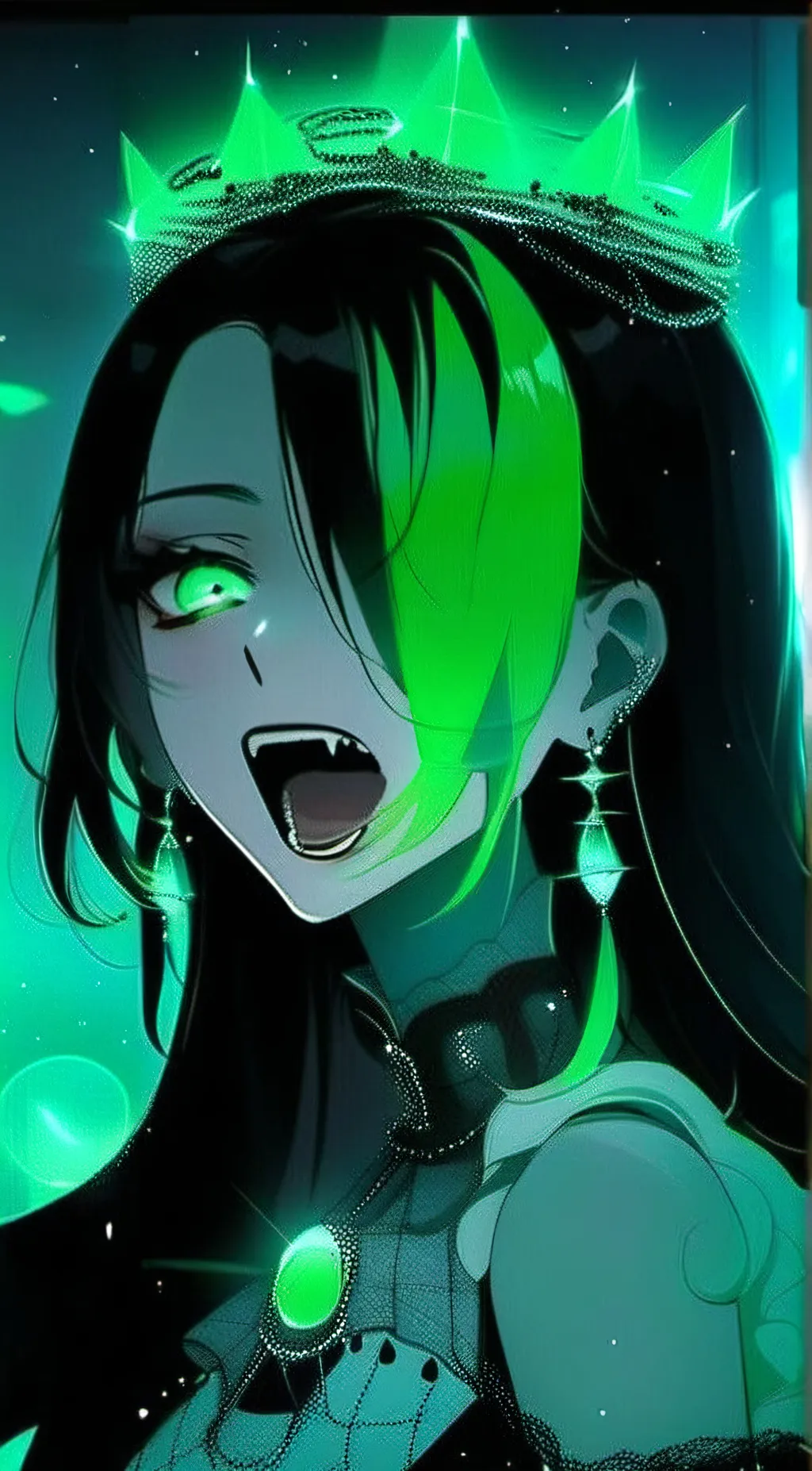 ai character: Emerald background