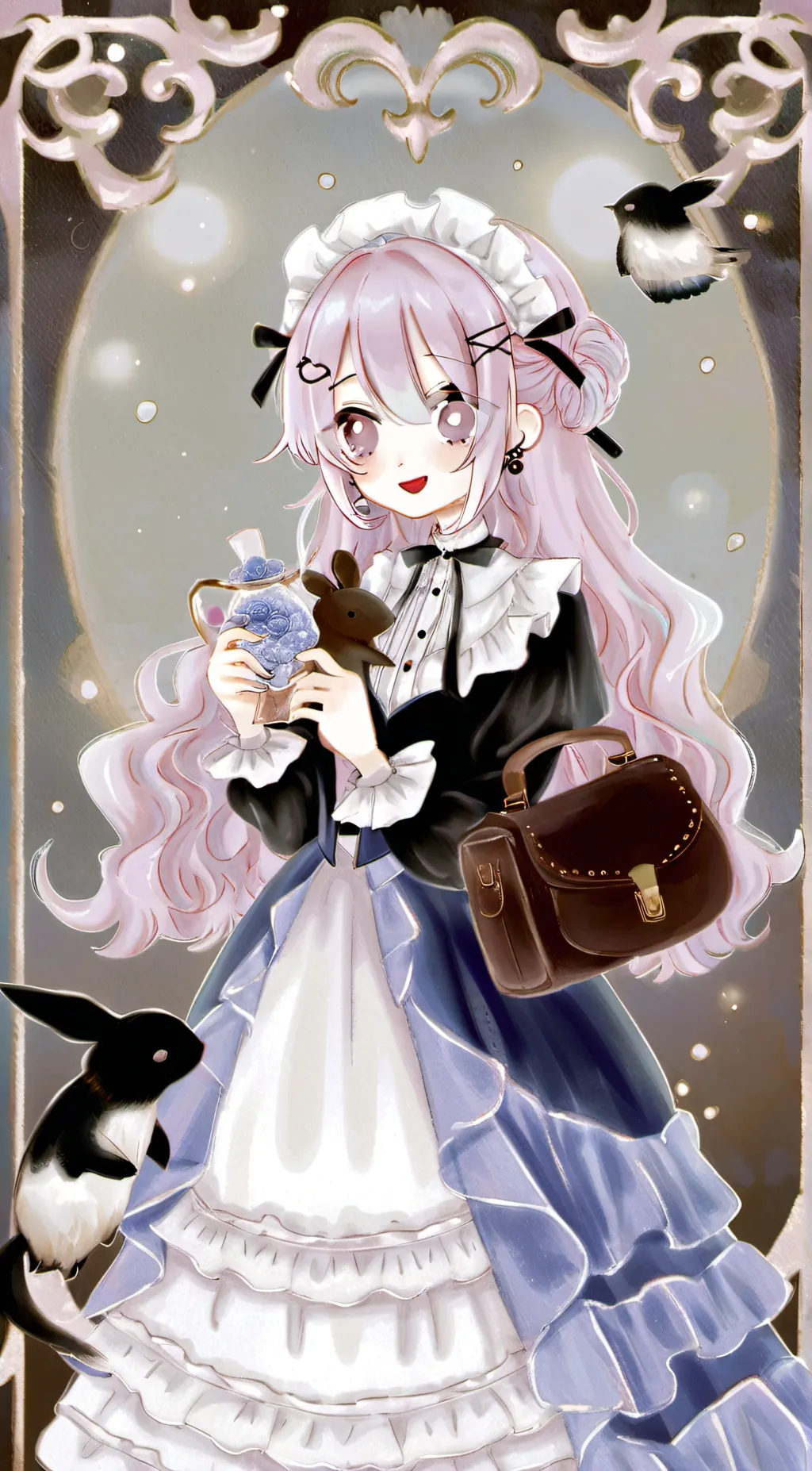 ai character: moonlight background