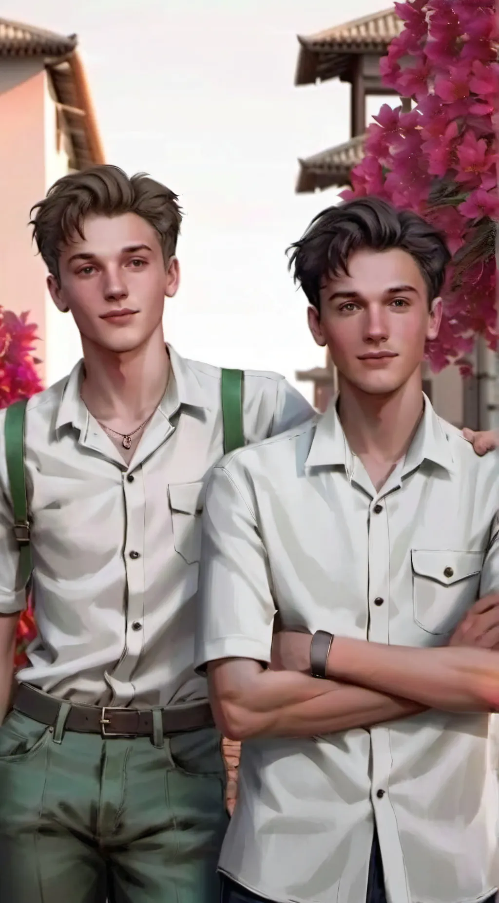 ai character: Nathan and Mike  background