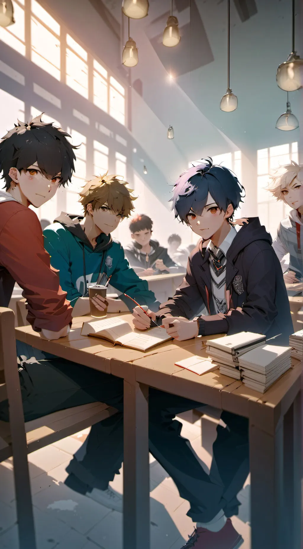 ai character: All boy school  background