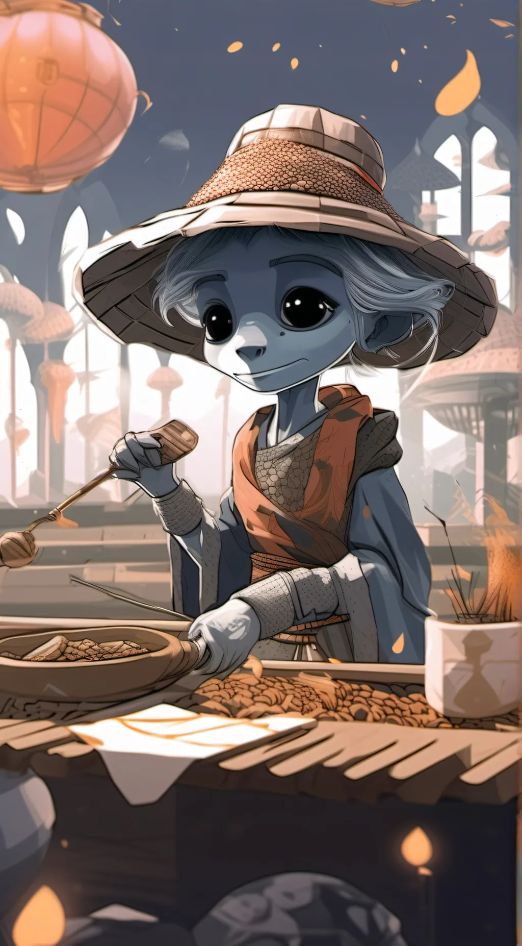 ai character: Smurf cat background