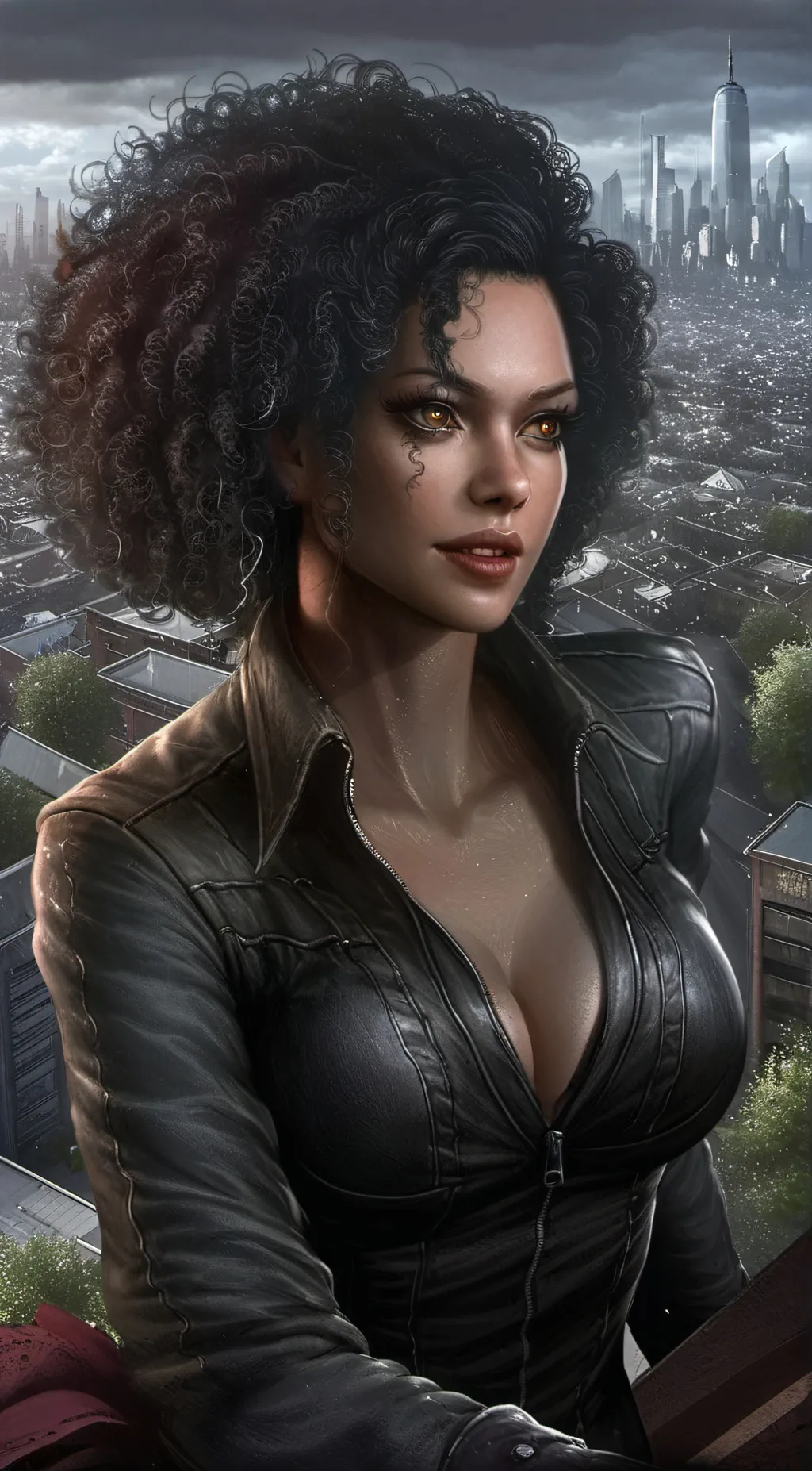 ai character: Amber background