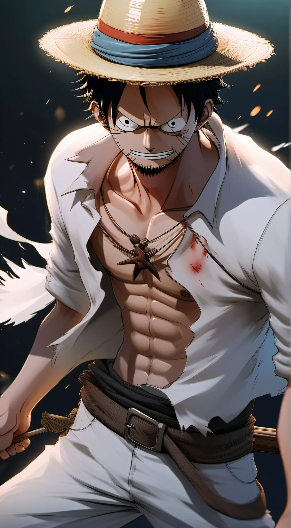 ai character: luffy  background