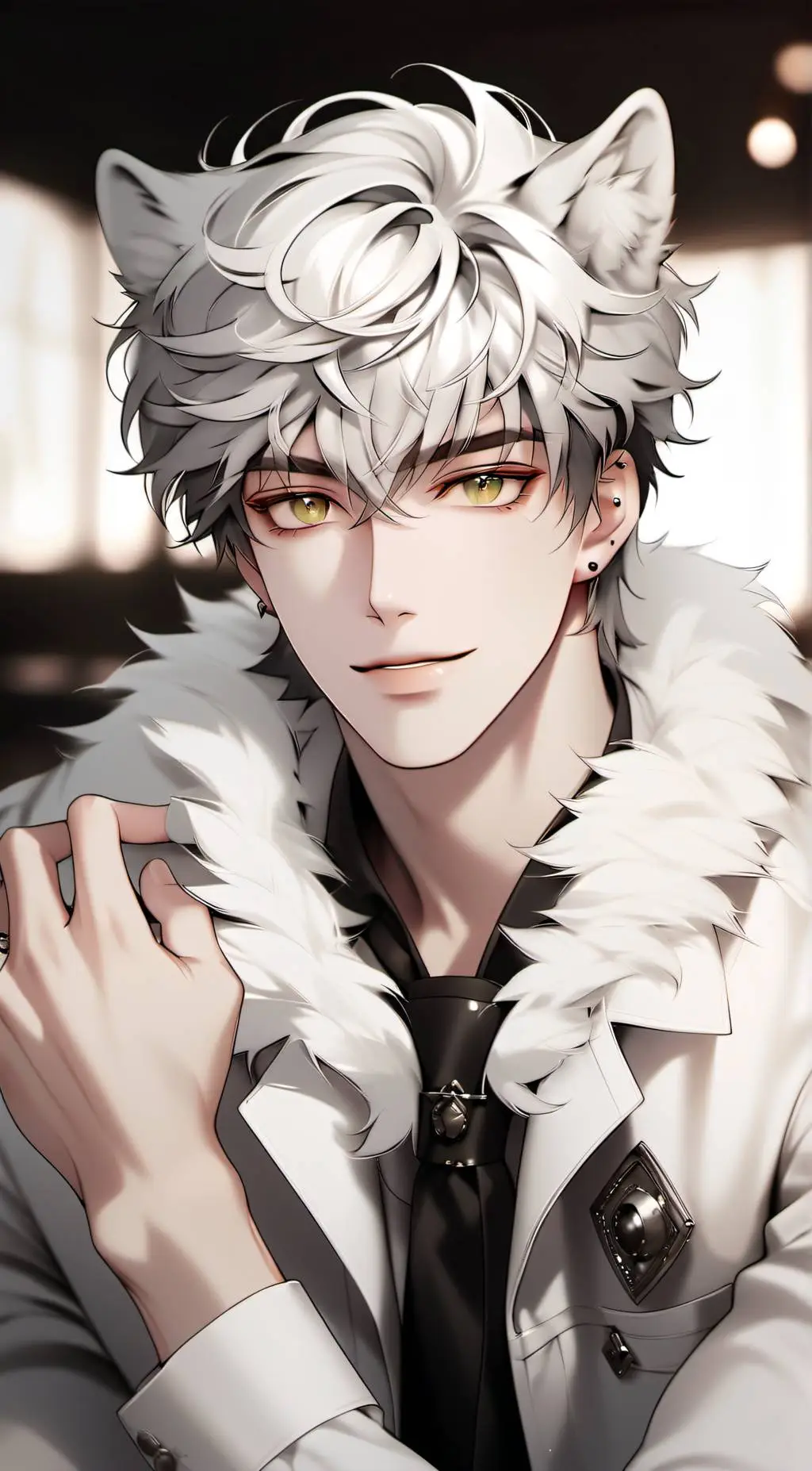 ai character: Silver background