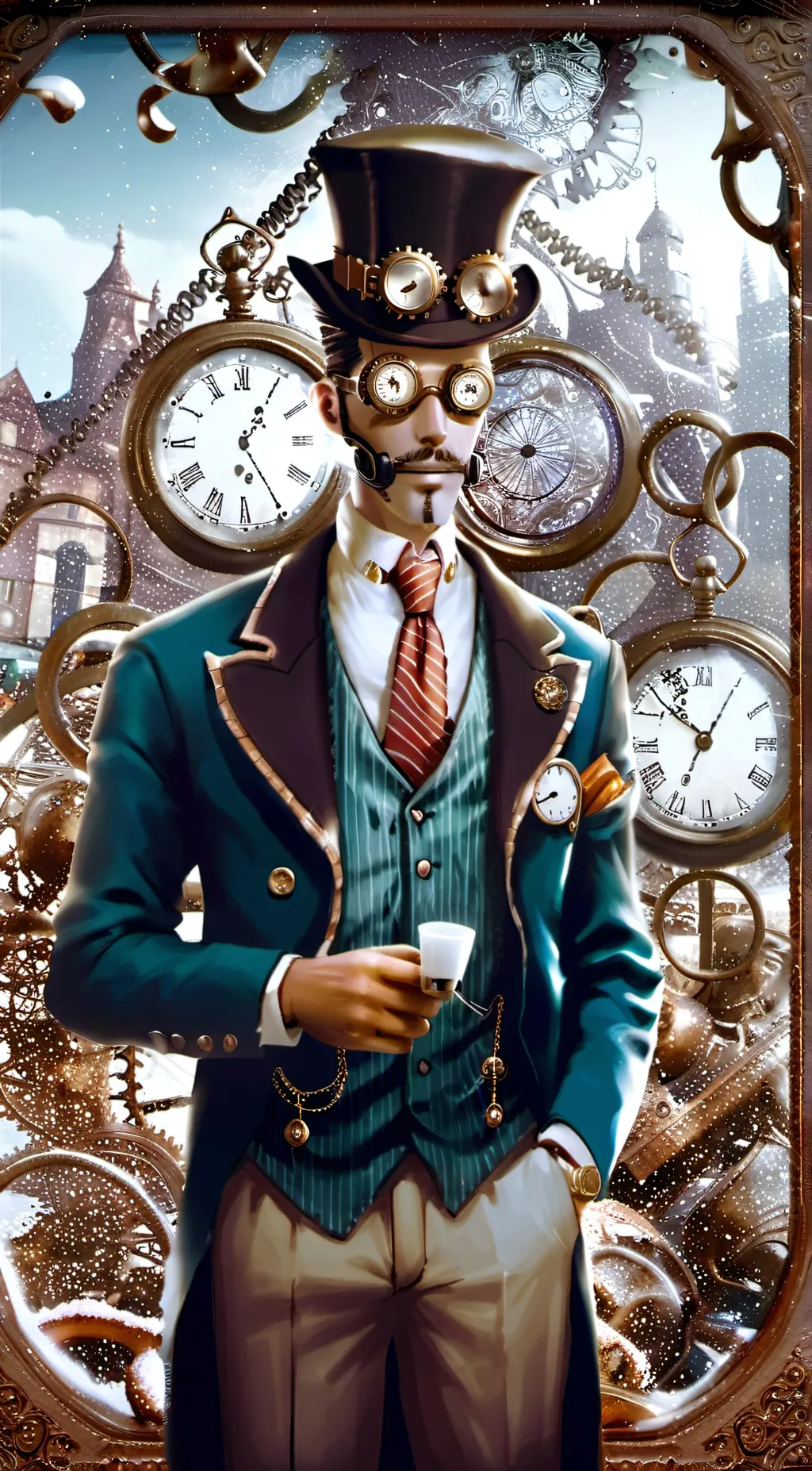 ai character: Clockman background
