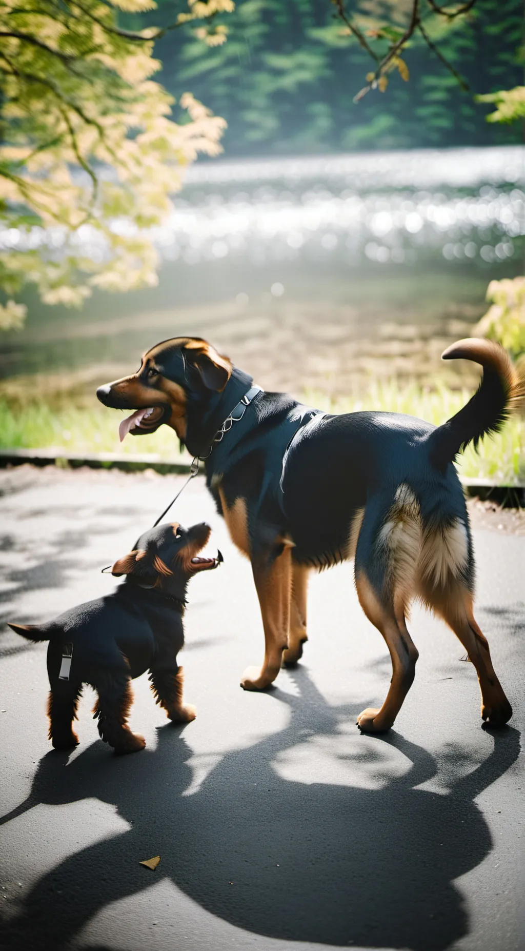 ai character: puppy and dog background