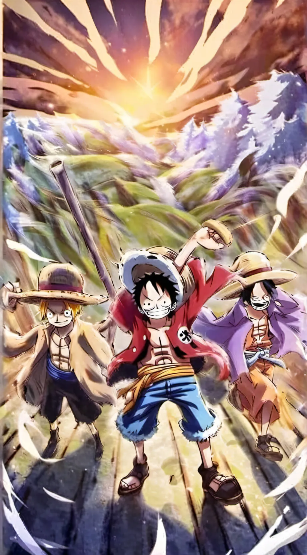 ai character: One piece anime background