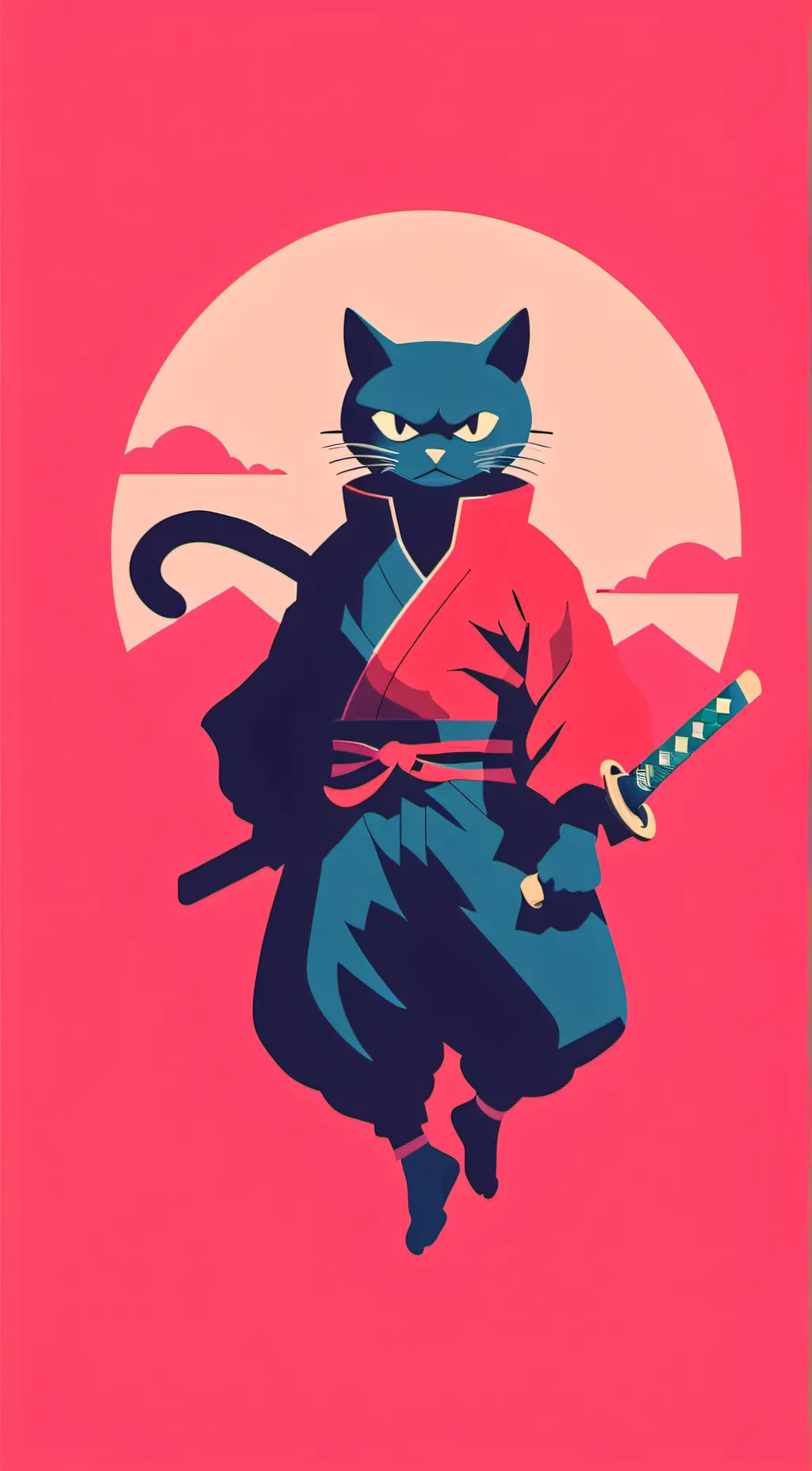 ai character: cat ninja background