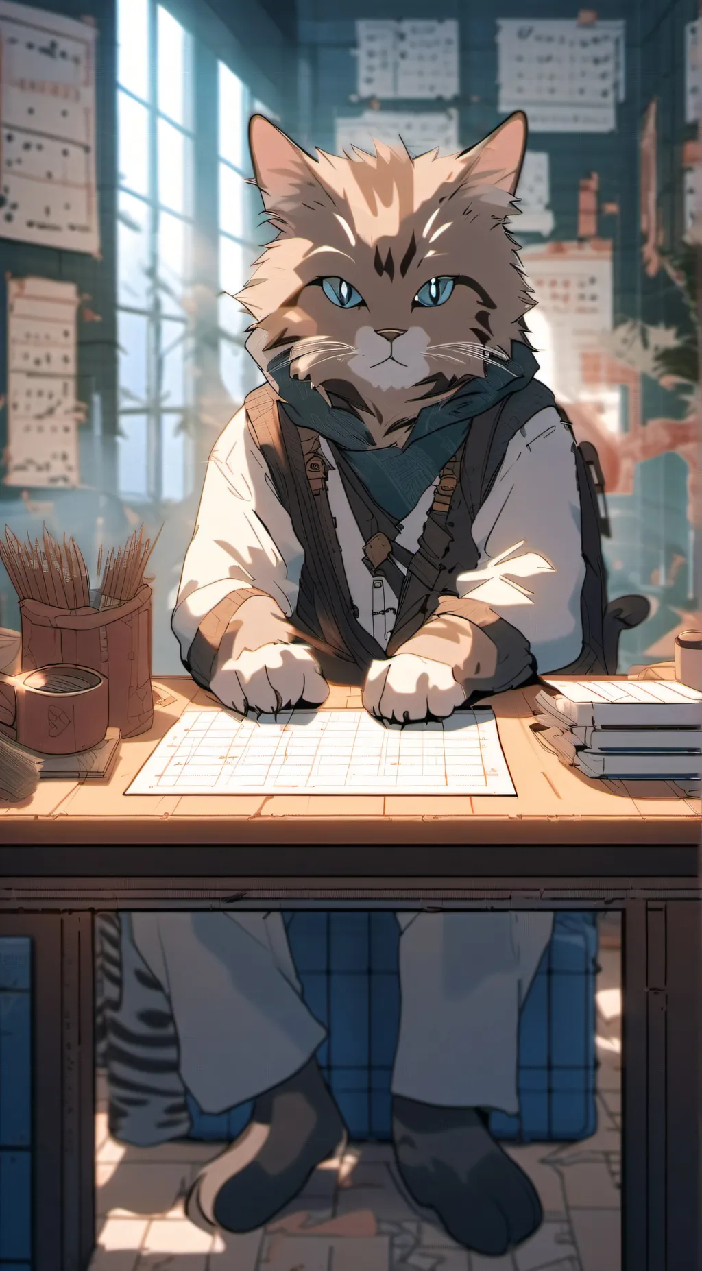 ai character: Math cat background