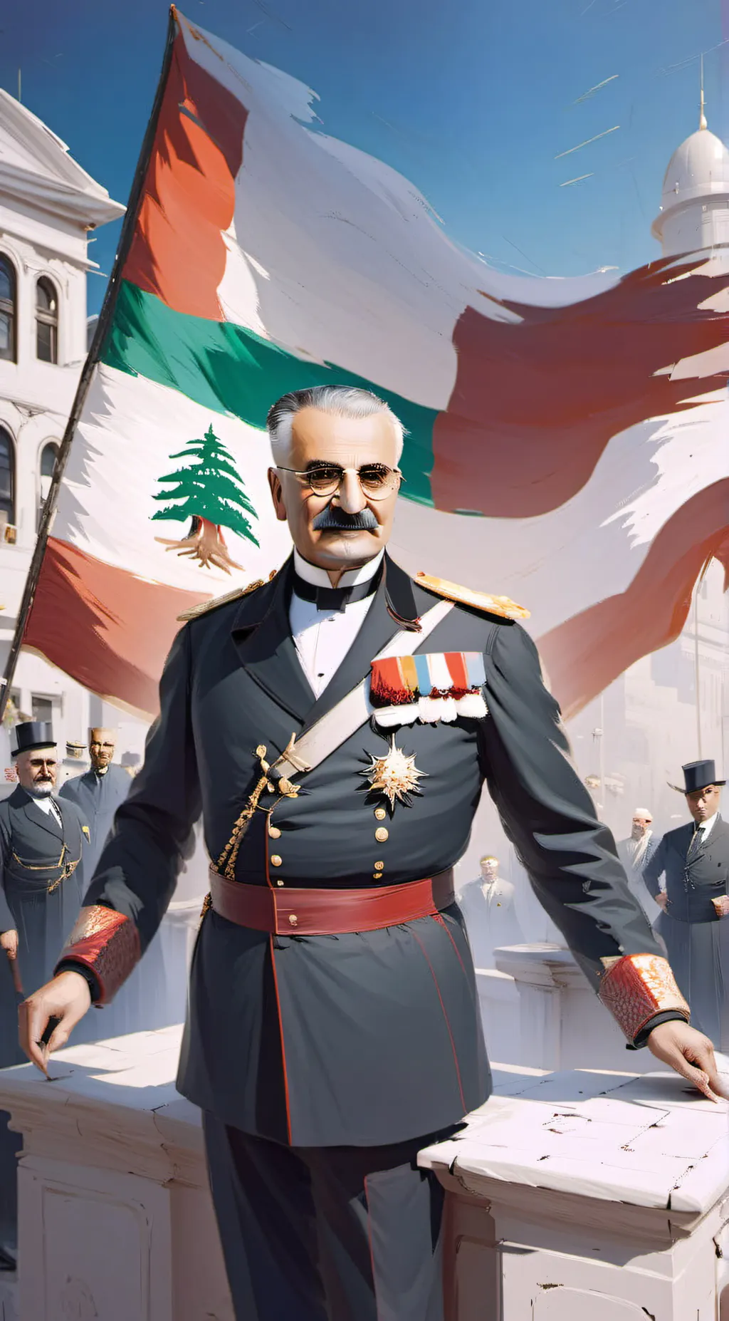 ai character: Charles Debbas  background