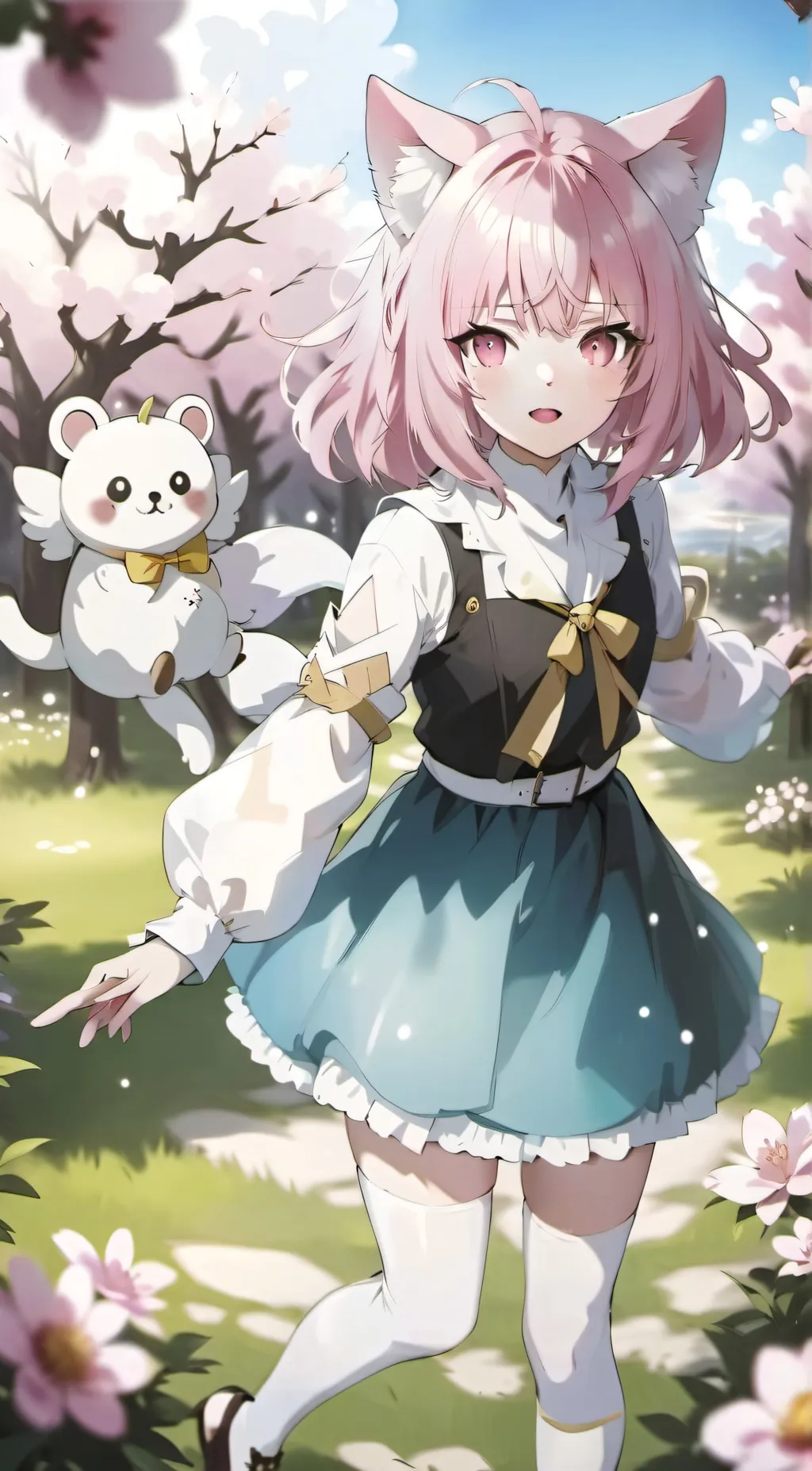 ai character: Neko cat girl background