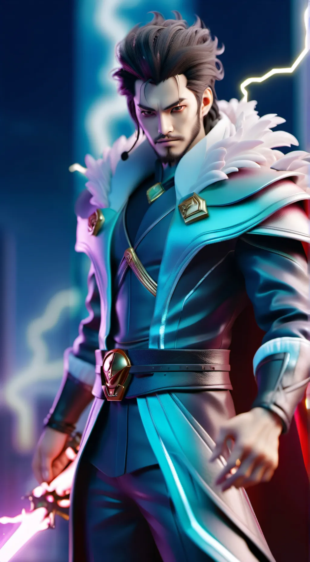 ai character: dark lightning  background