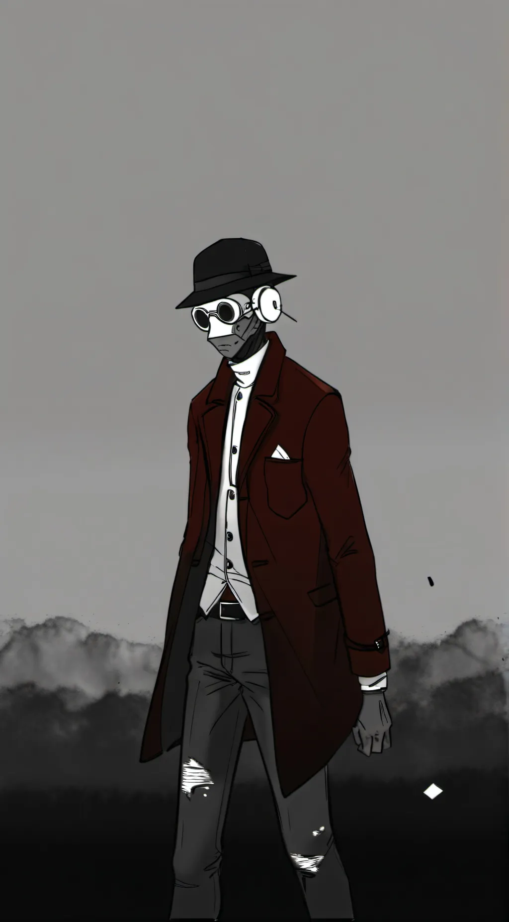 ai character: Undead b.cameraman background