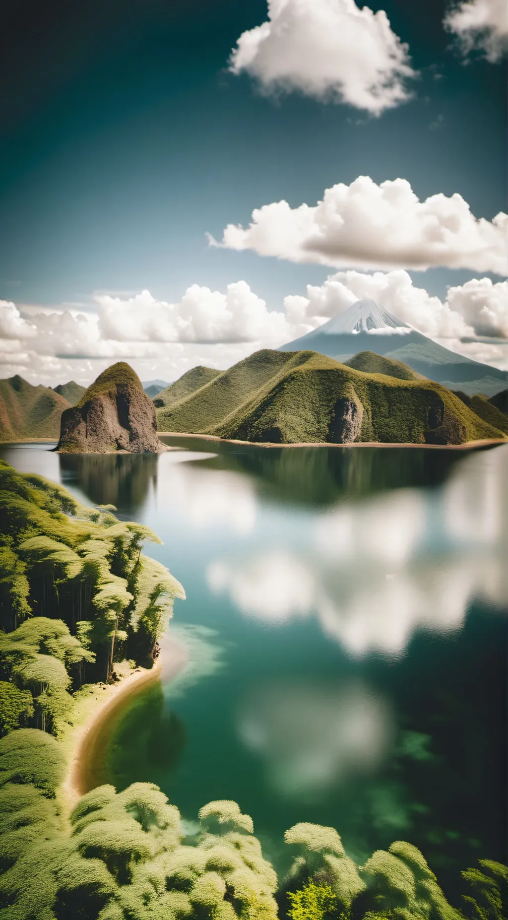 ai character: Mt. Taal background