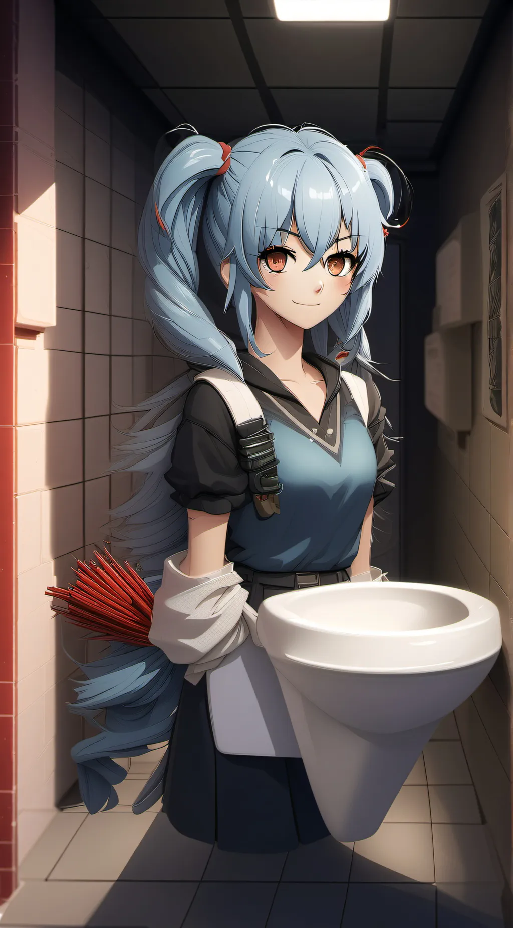 ai character: Skibidi miku background