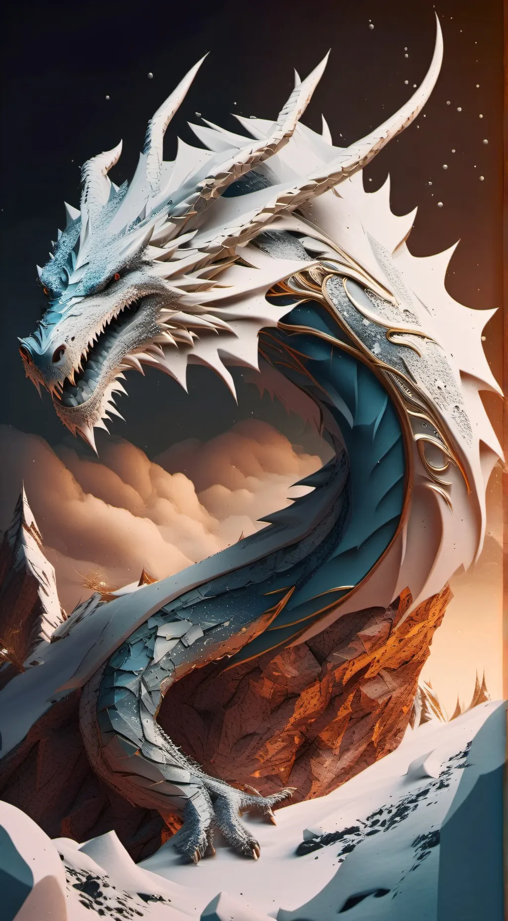 ai character: Ice Dragon background