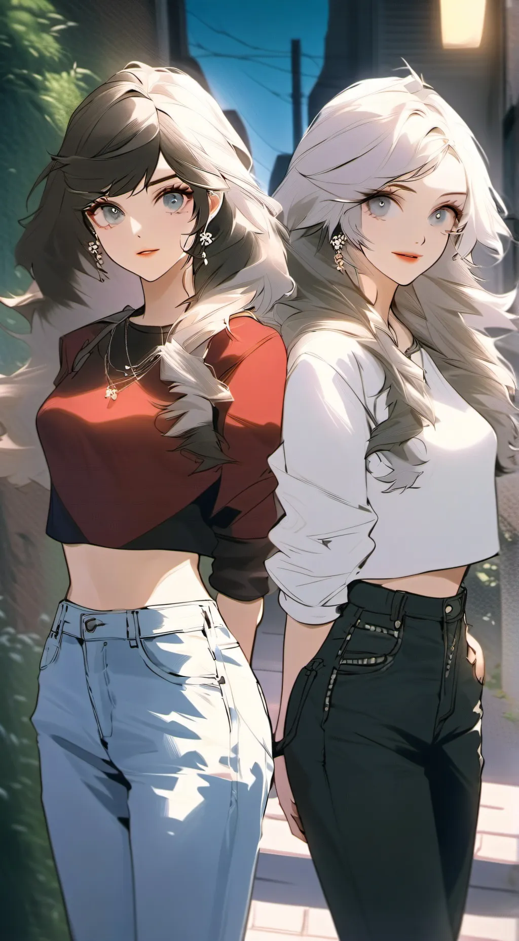 ai character: Vicky and Amy background