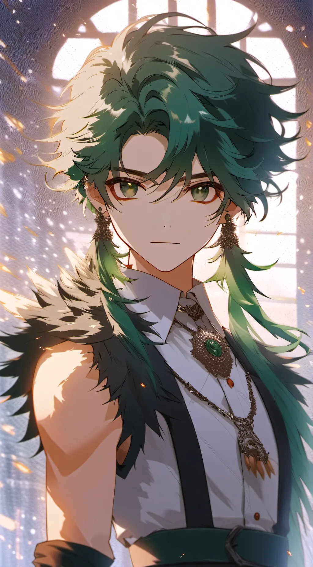 ai character: leaf background