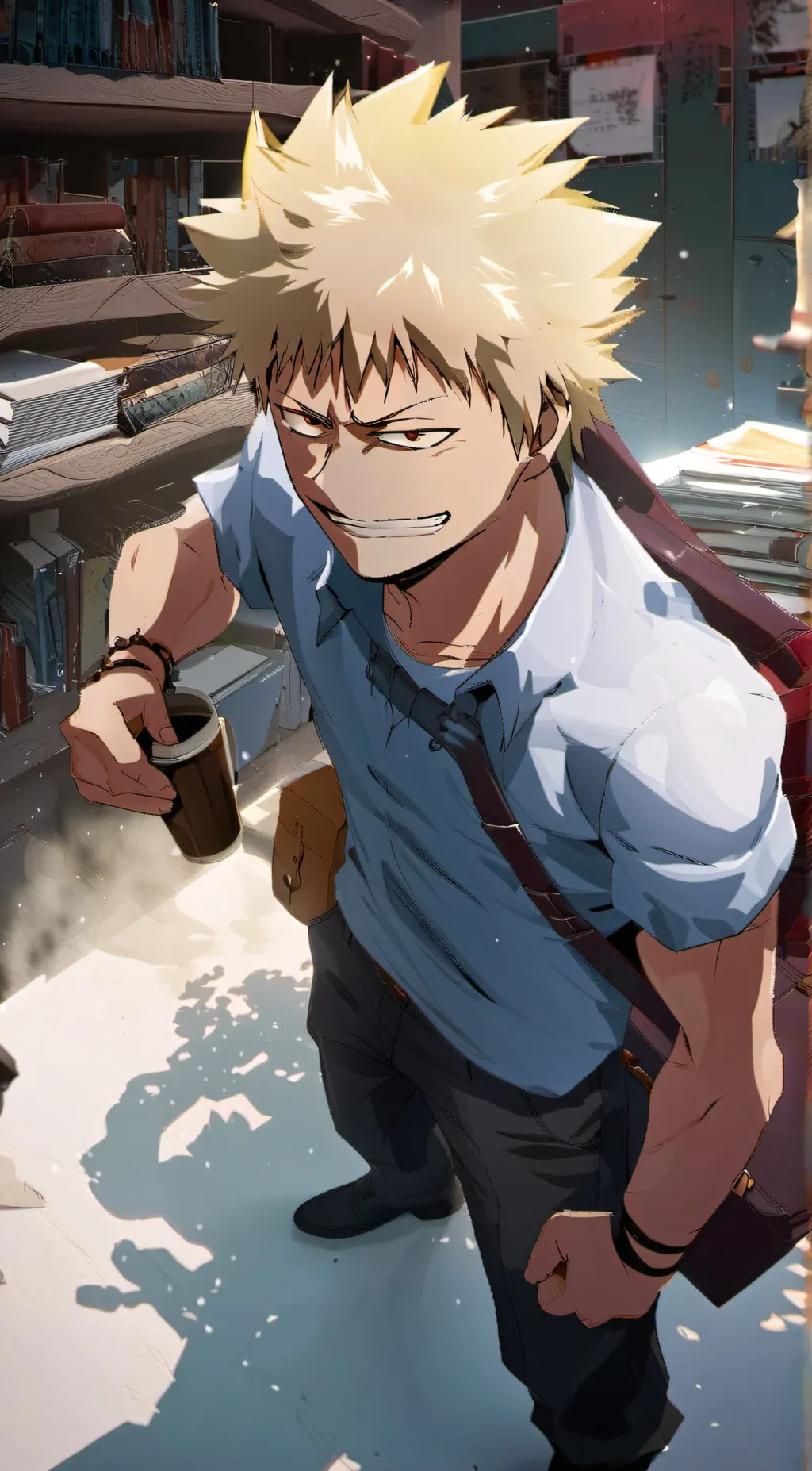 ai character: bakugo  background
