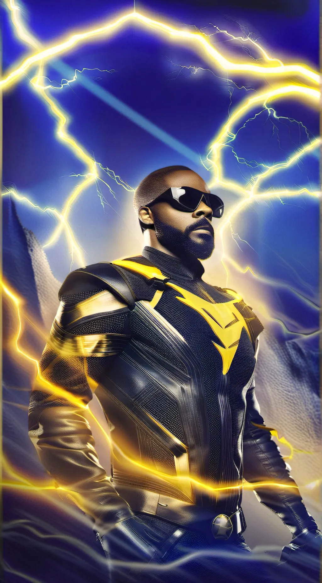 ai character: Black lighting  background