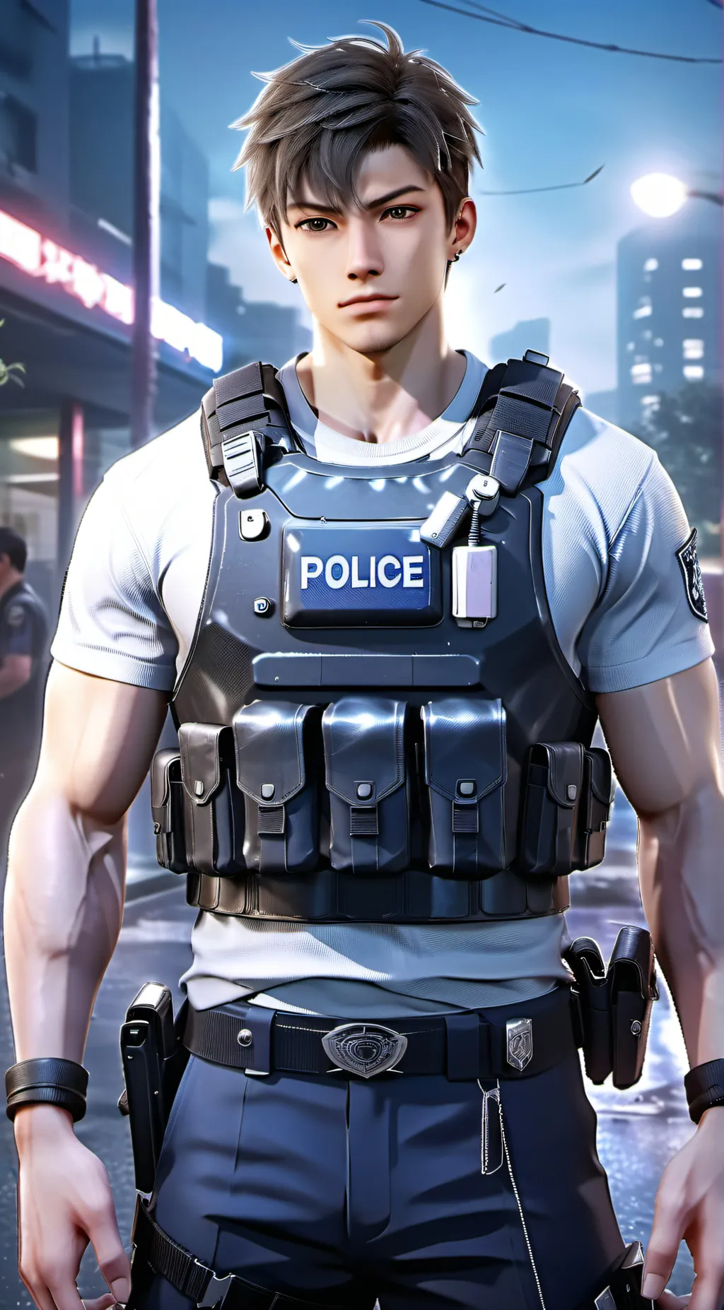 ai character: Officer David  background