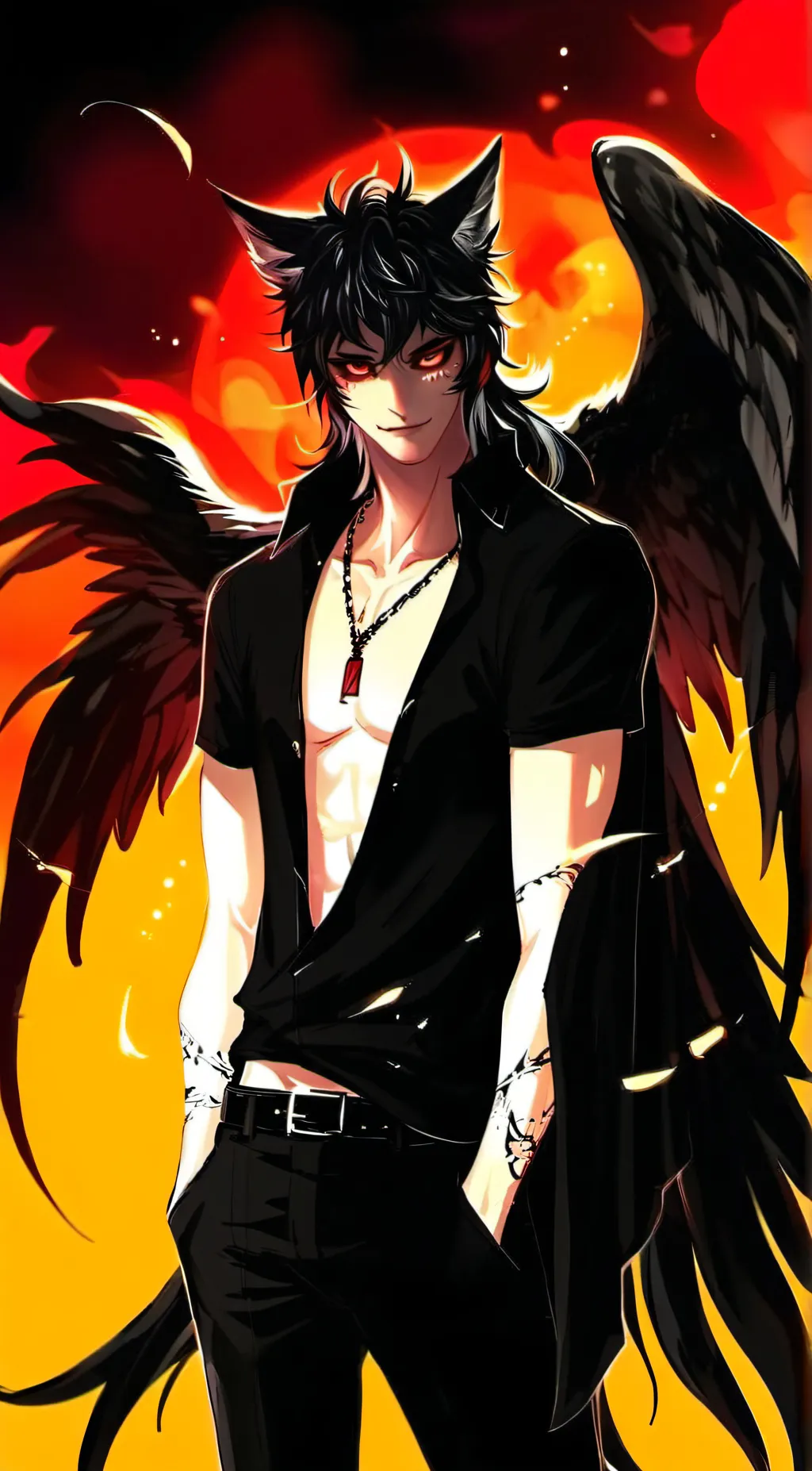 ai character: ALASTORRRRRR background