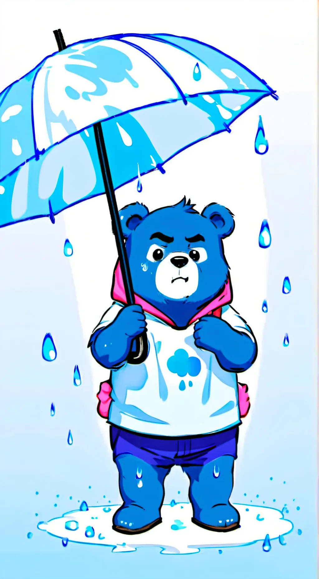ai character: Grumpy Bear background