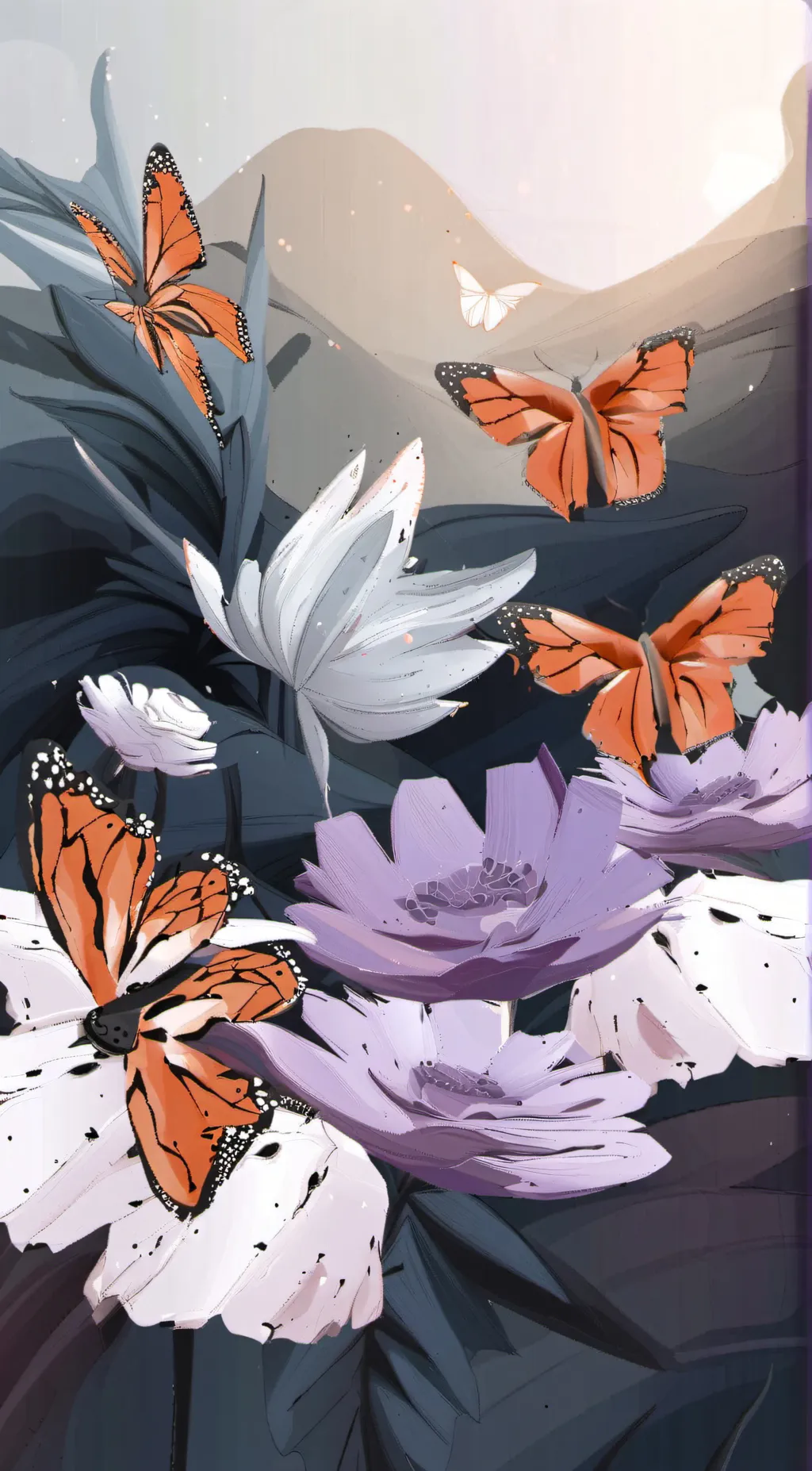 ai character: butterfly background