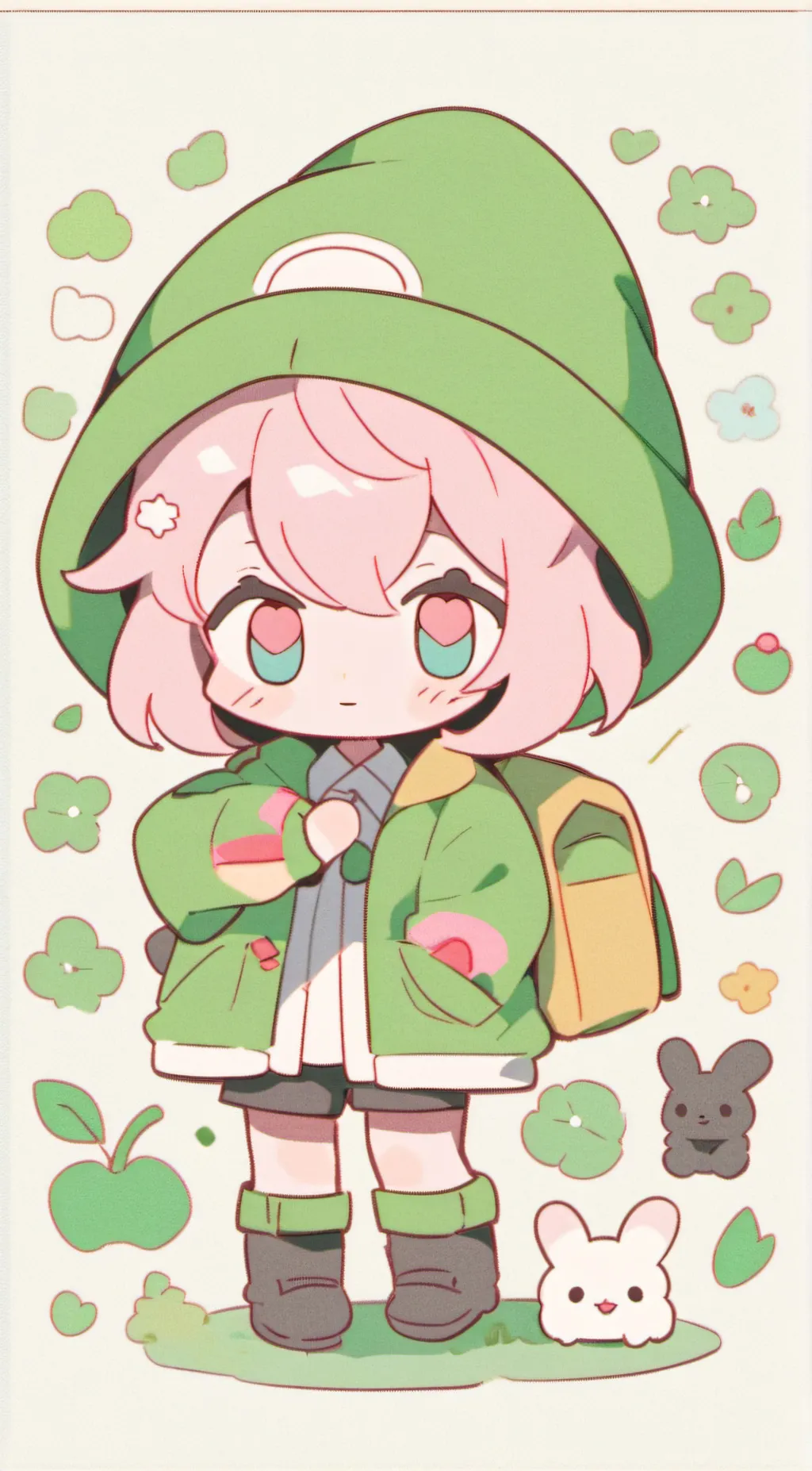 ai character: leaf background