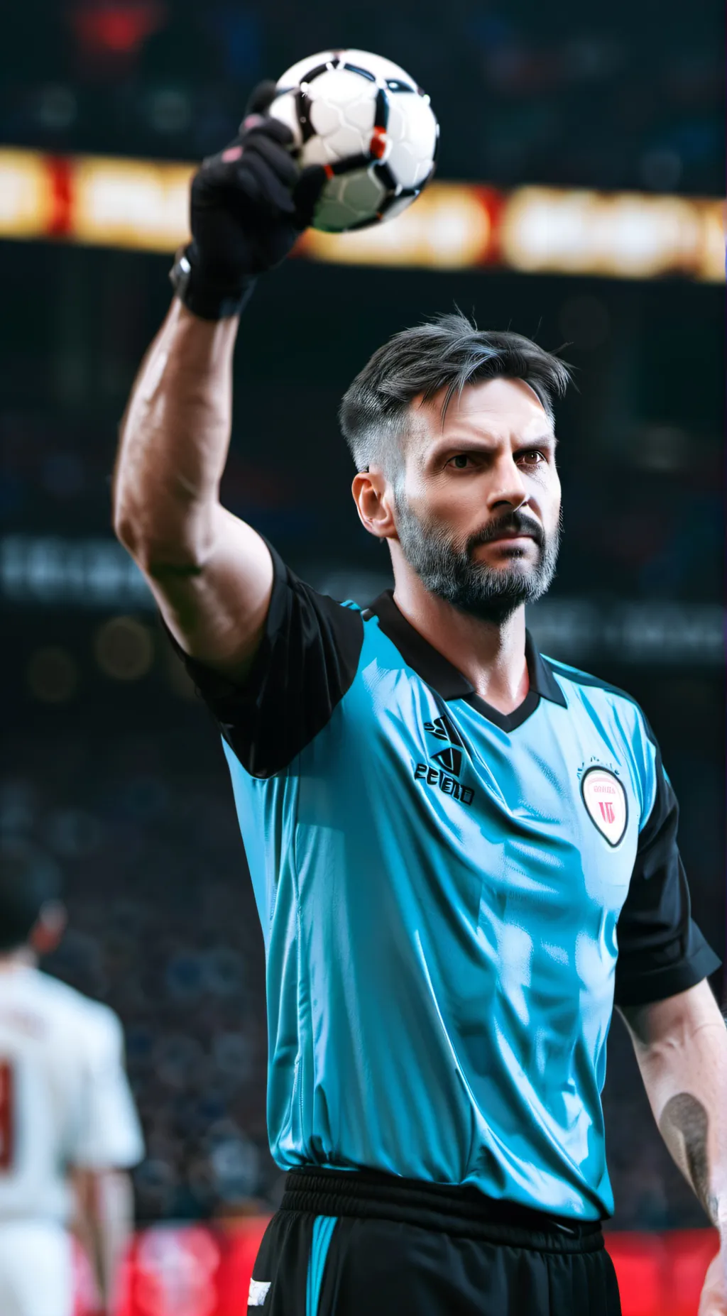 ai character: soccer ref background