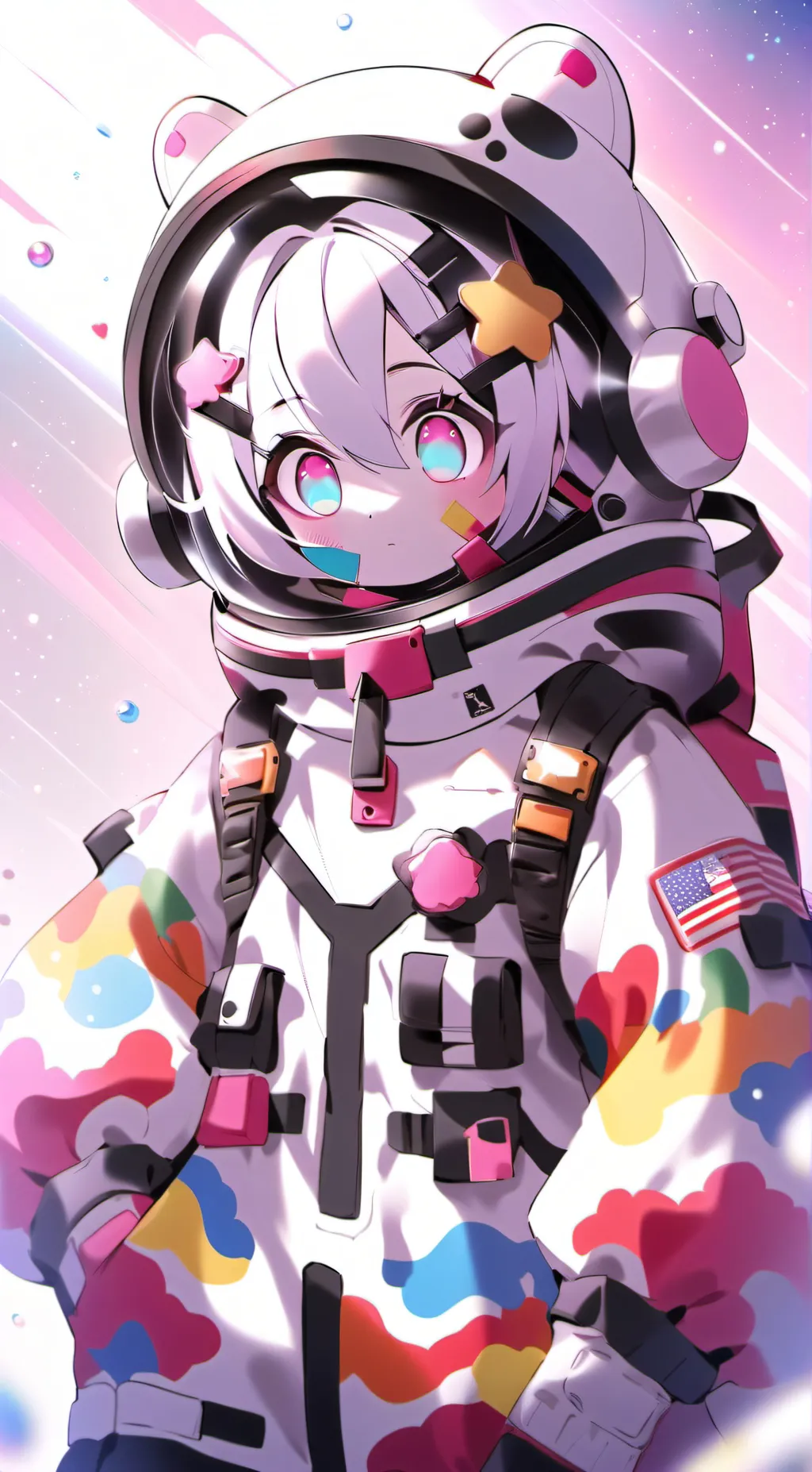 ai character: Rainbow AmongUs (u background