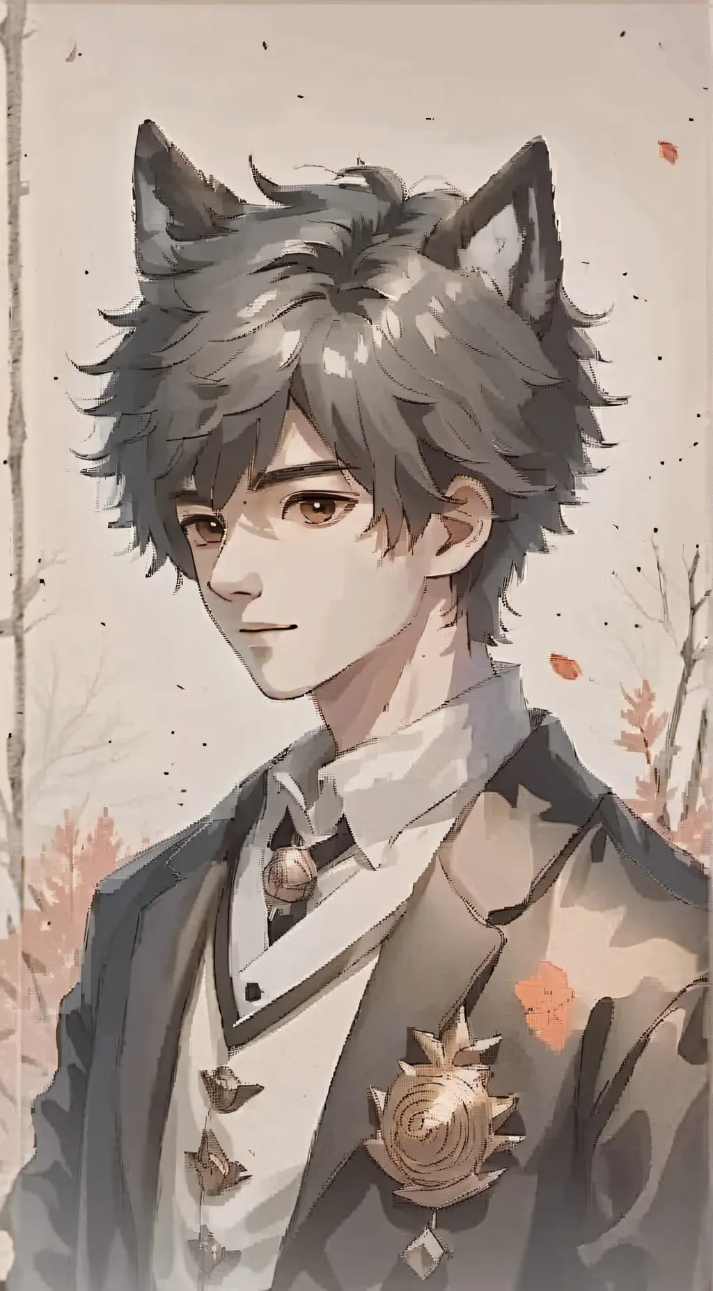 ai character: wolfre  background