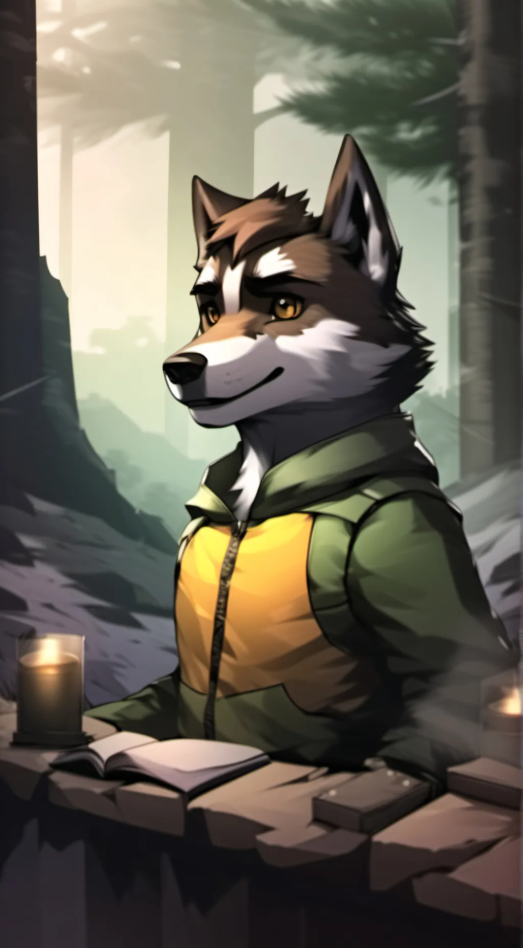 ai character: Furry soldier  background