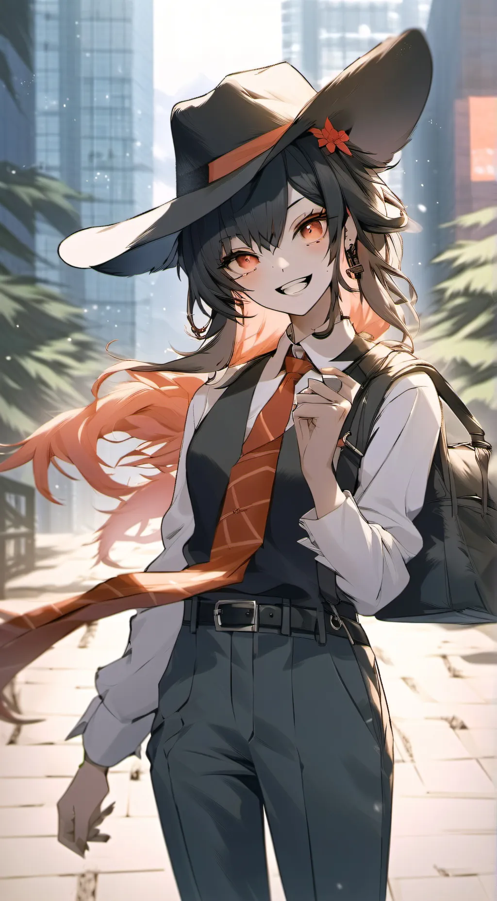 ai character: black hat (femboy) background