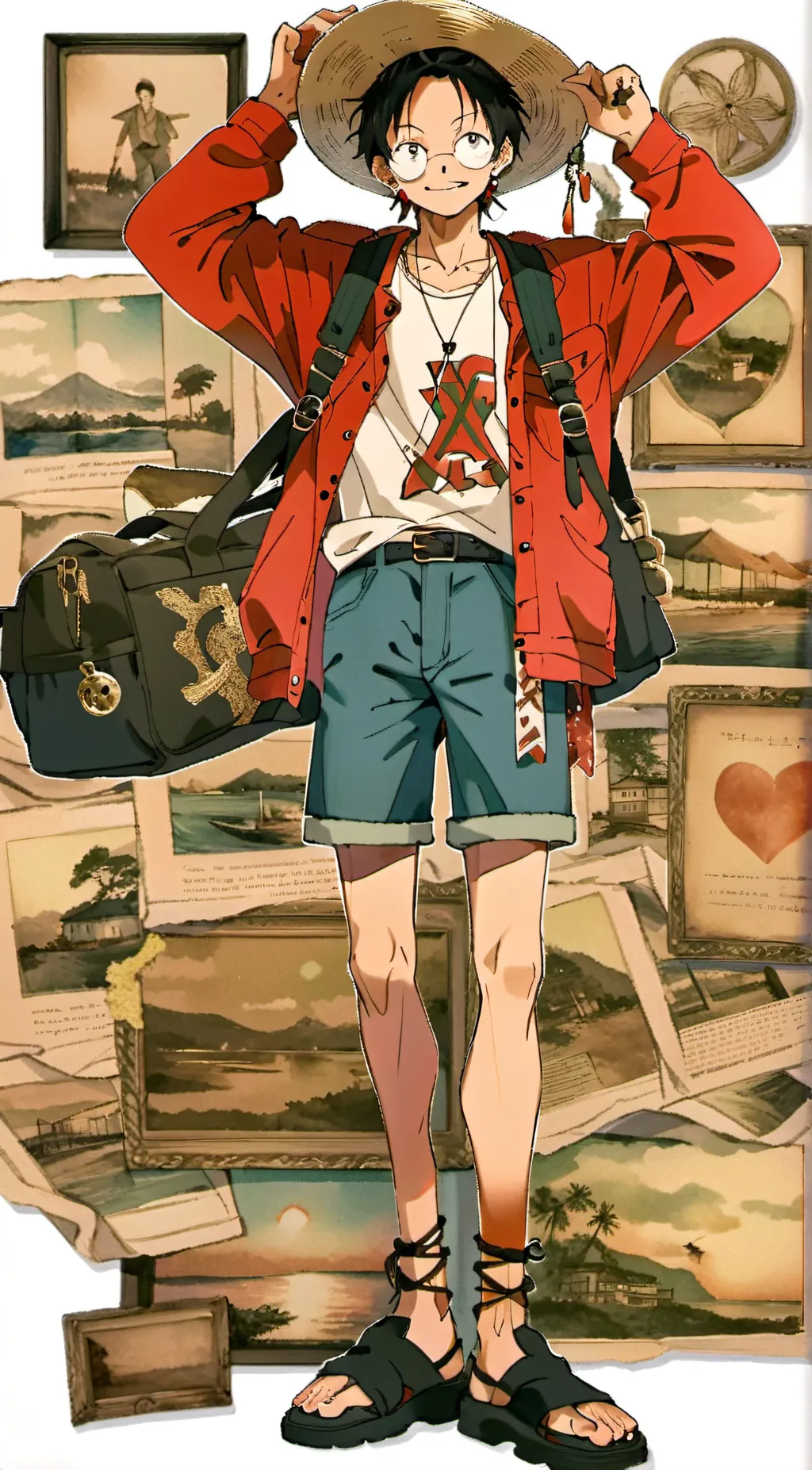 ai character: Monkey d luffy background