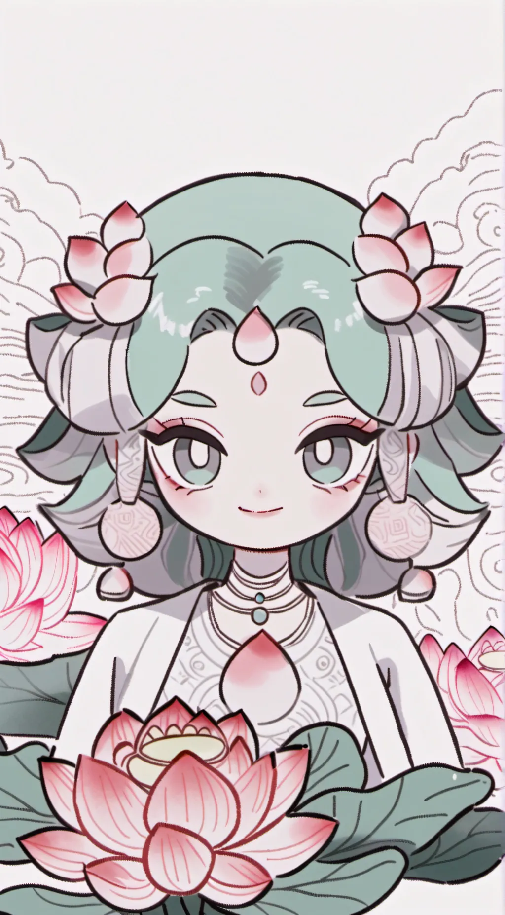 ai character: Lotus dragon cooki background