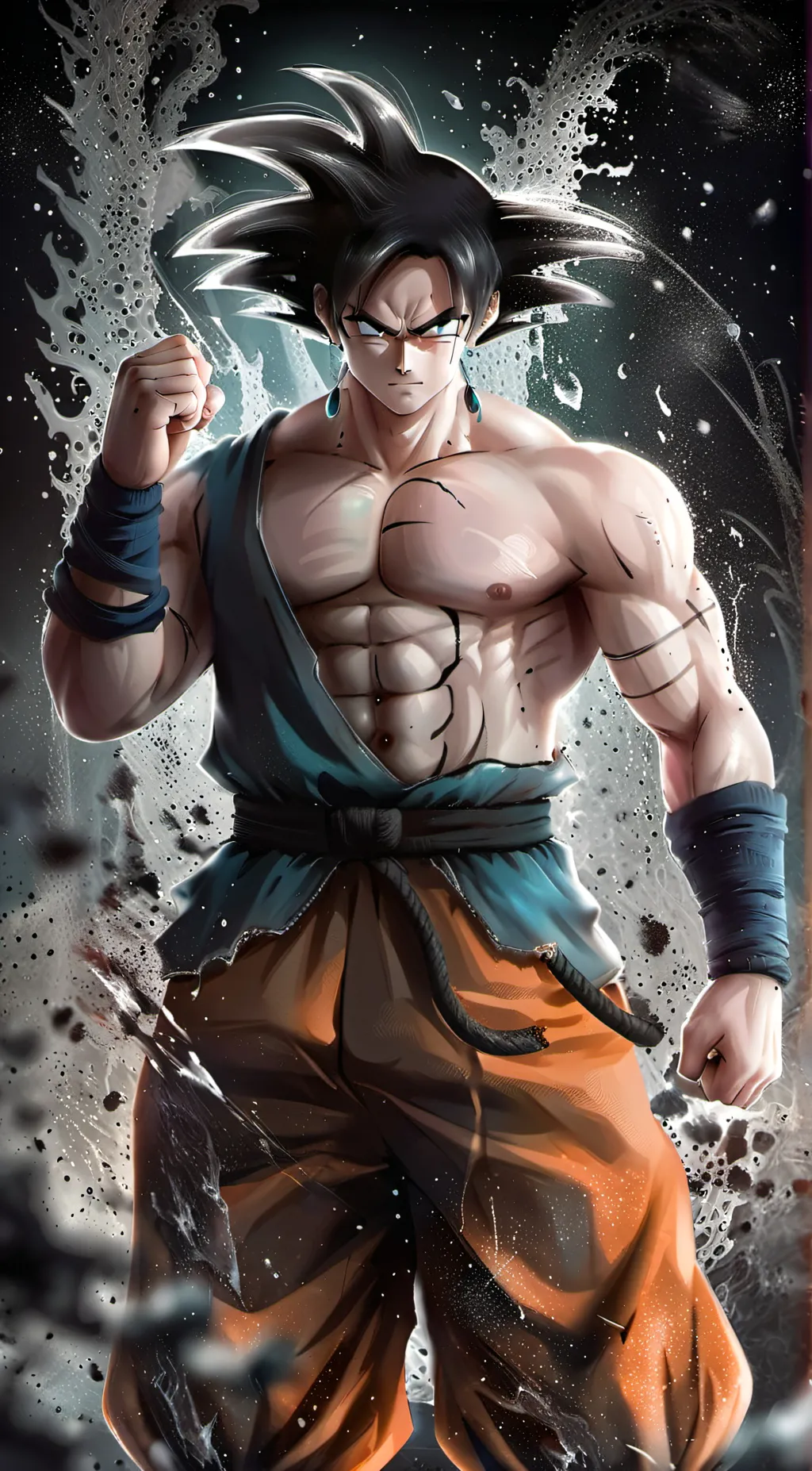 ai character: Goku is  mad background