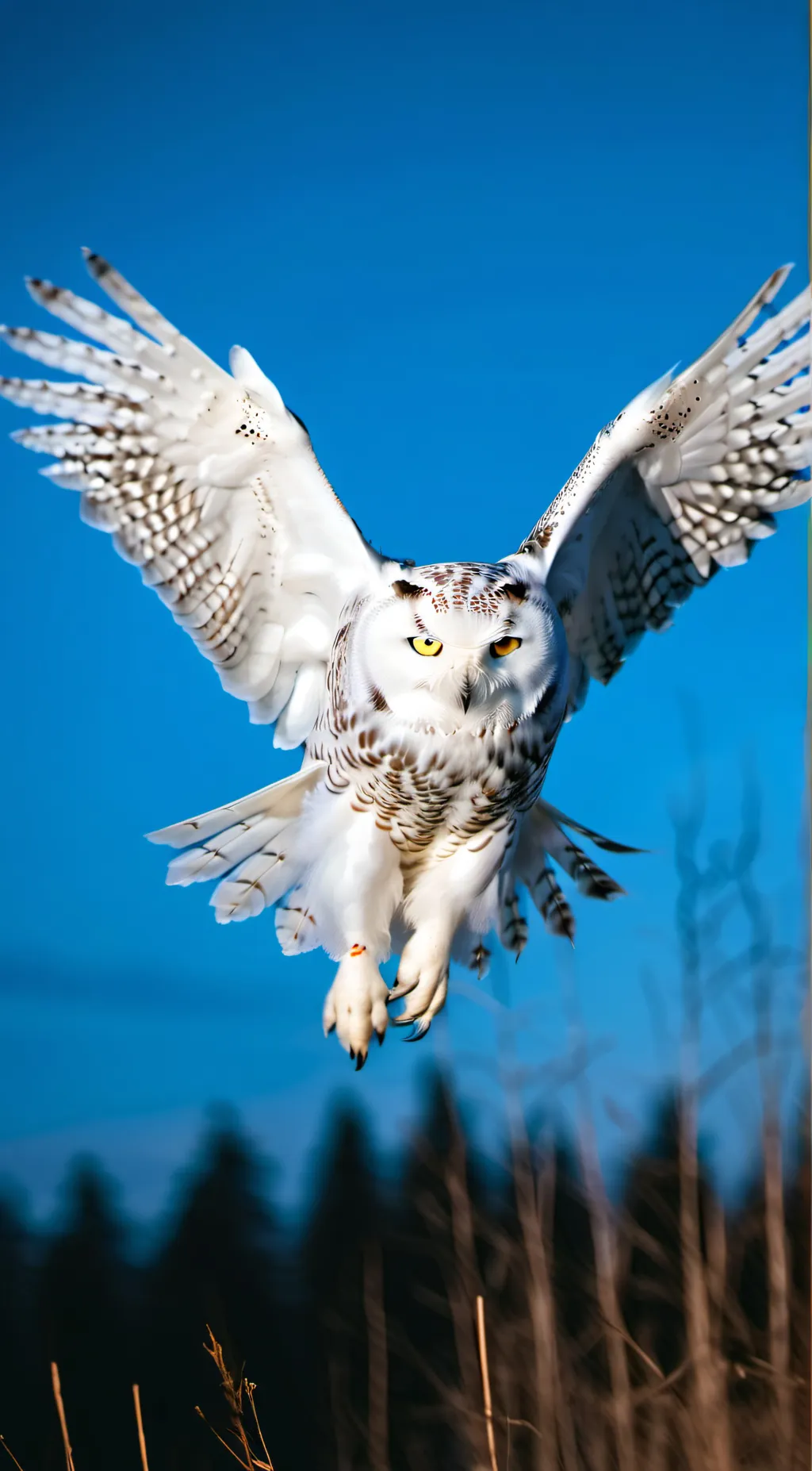 ai character: snowy owl background