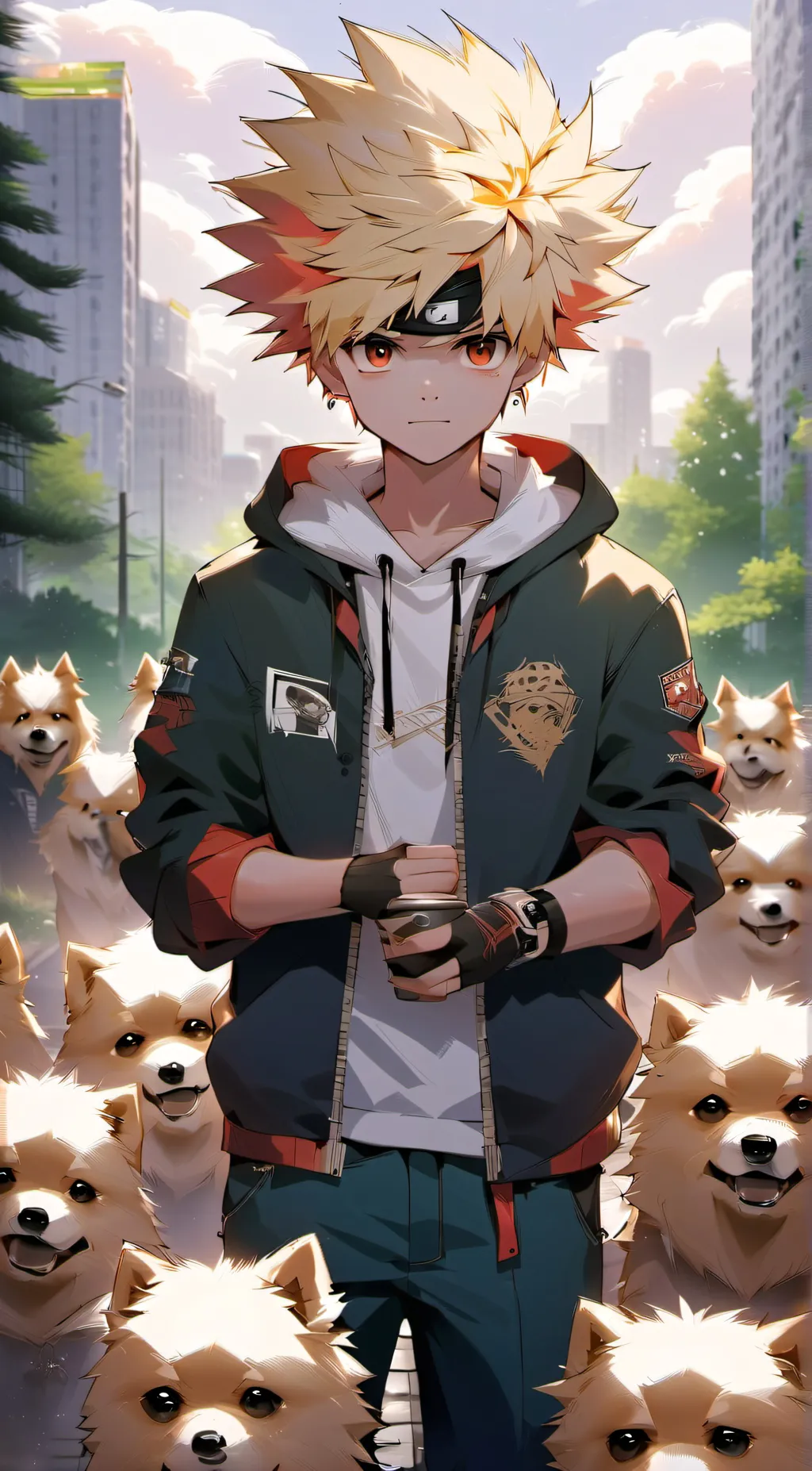 ai character: Katsuki Bakugou  background